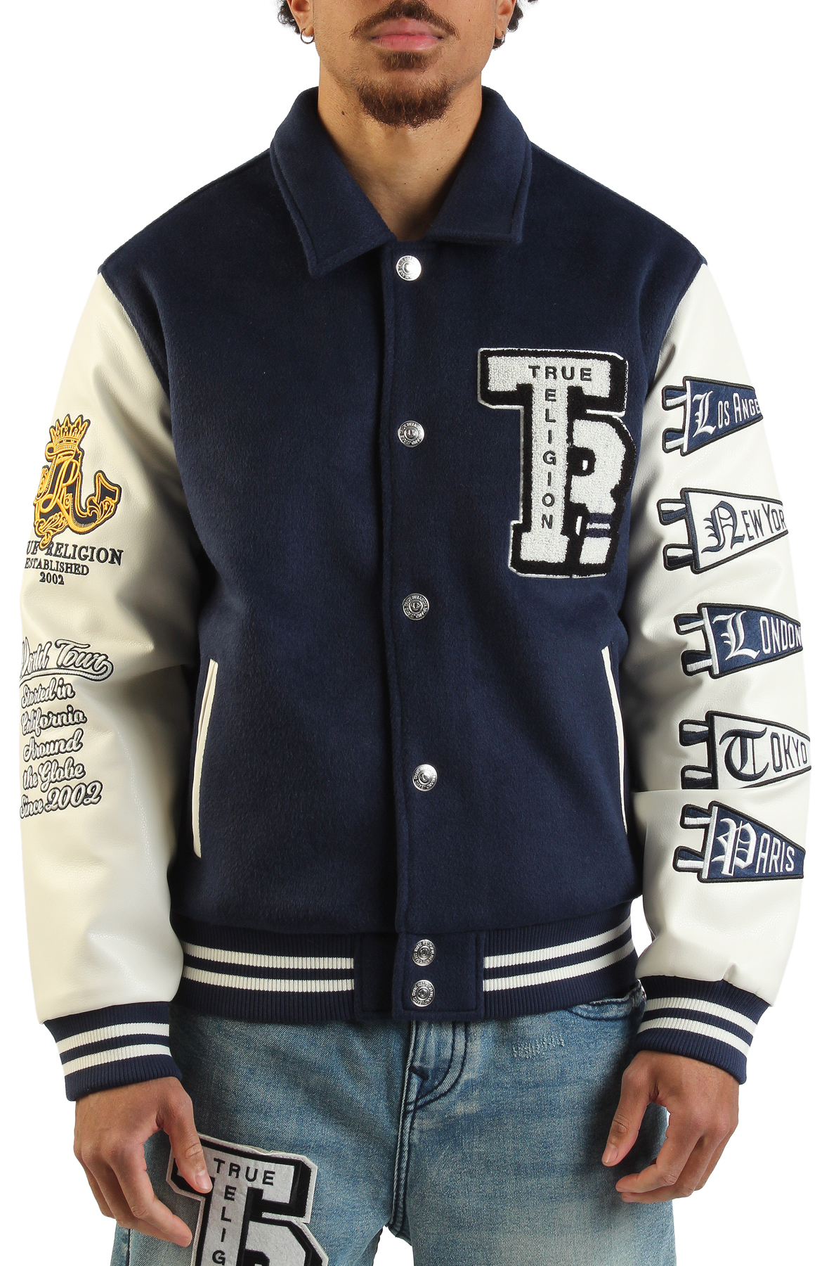 Men Crest Wool Varsity Jacket Nation Navy Jackets M Nation Navy Men Crest Wool Varsity Jacket Nation Navy Jackets M Nation Navy