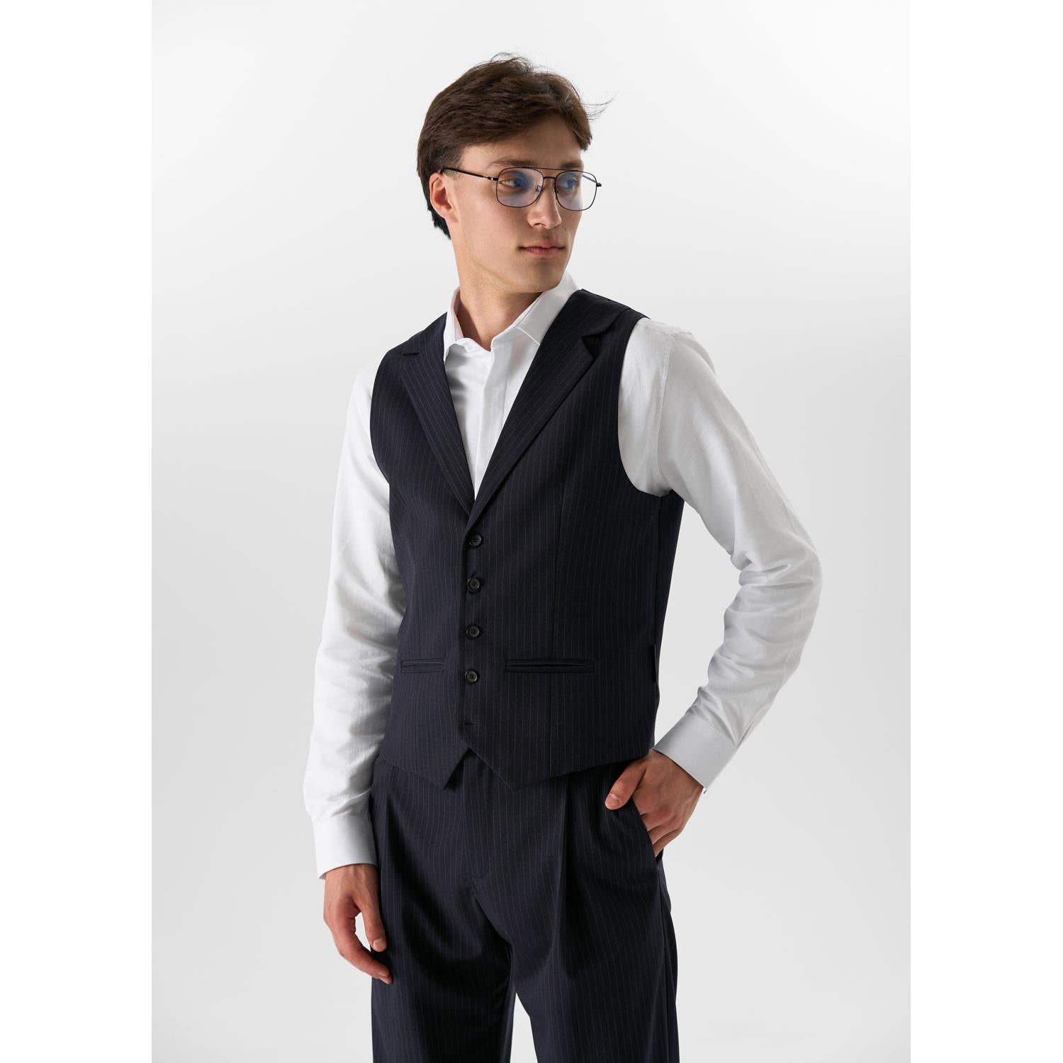 Fashion Pieces Mens Stripe Suit Flat Notch Lapel Vest Suit For Wedding Vest + Pants Fashion Pieces Mens Stripe Suit Flat Notch Lapel Vest Suit For Wedding Vest + Pants