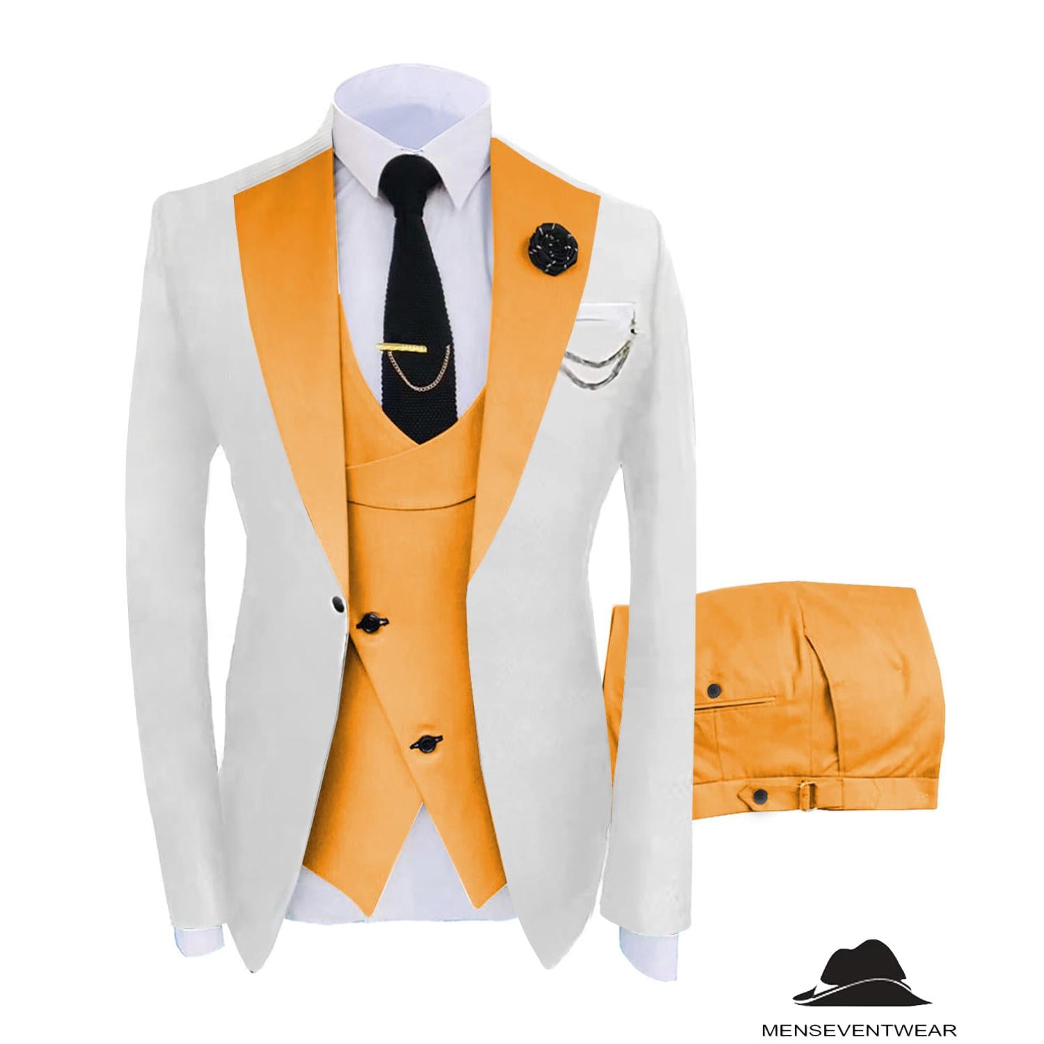 Menseventwear Formal Men’s Suits Slim Fit Pieces Notch Lapel Tuxedos White Blazer+Vest+ Pant Menseventwear Formal Men’s Suits Slim Fit Pieces Notch Lapel Tuxedos White Blazer+Vest+ Pant
