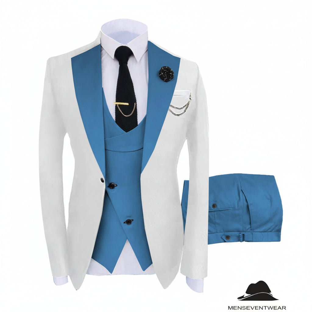 Menseventwear Formal Men’s Suits Slim Fit Pieces Notch Lapel Tuxedos White Blazer+Vest+ Pant Menseventwear Formal Men’s Suits Slim Fit Pieces Notch Lapel Tuxedos White Blazer+Vest+ Pant