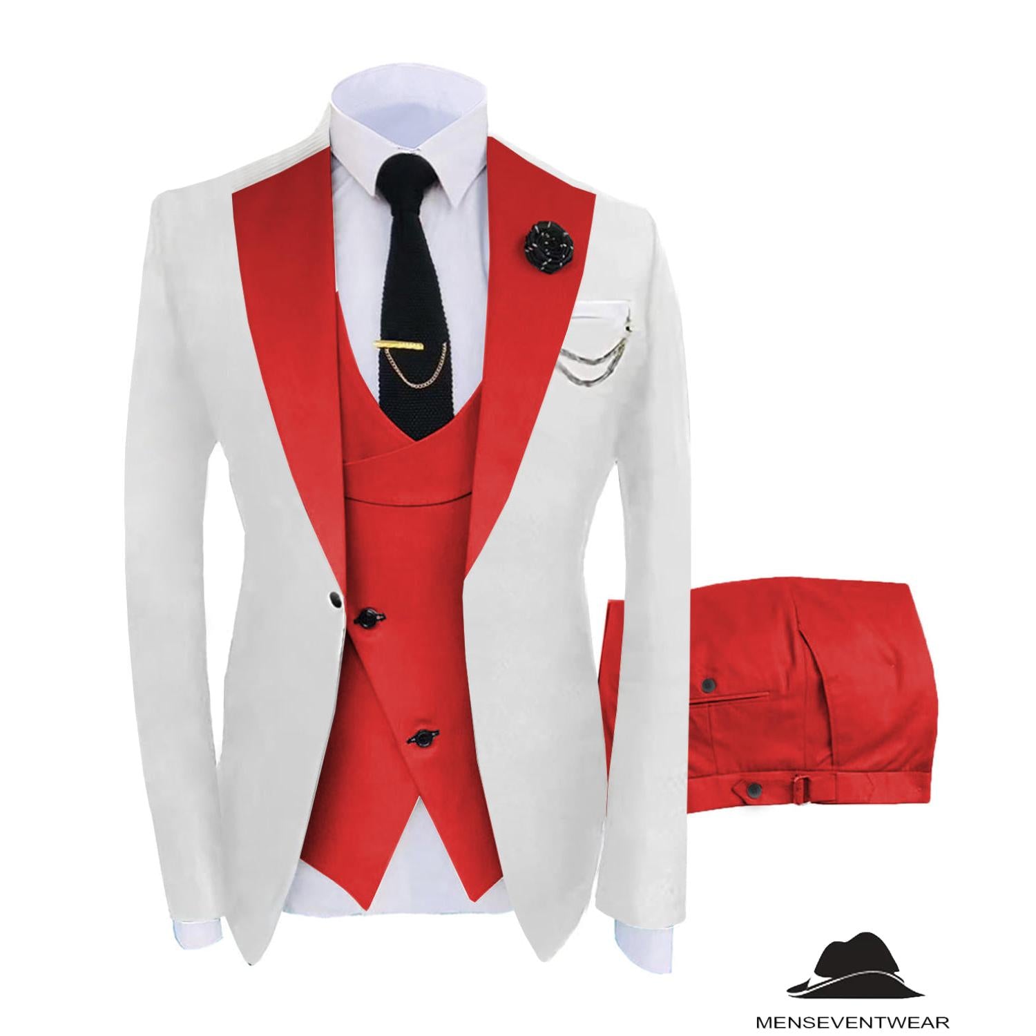 Menseventwear Formal Men’s Suits Slim Fit Pieces Notch Lapel Tuxedos White Blazer+Vest+ Pant Menseventwear Formal Men’s Suits Slim Fit Pieces Notch Lapel Tuxedos White Blazer+Vest+ Pant