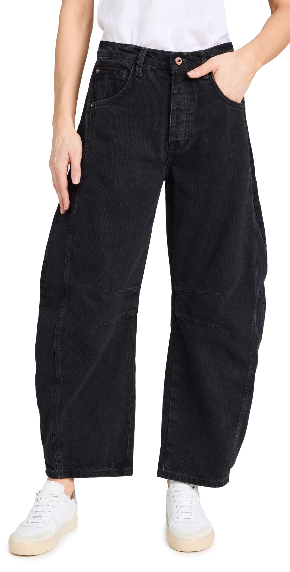 Free People We The Free Good Luck Mid-Rise Barrel Jeans Soundwave Free People We The Free Good Luck Mid-Rise Barrel Jeans Soundwave
