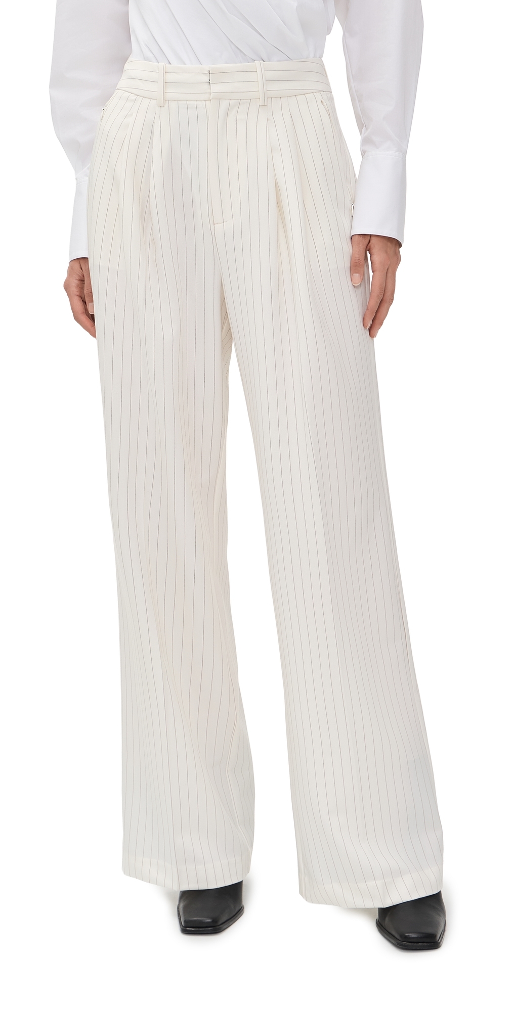 Good American Essential Suiting Trousers Chestnut Pinstripe Good American Essential Suiting Trousers Chestnut Pinstripe