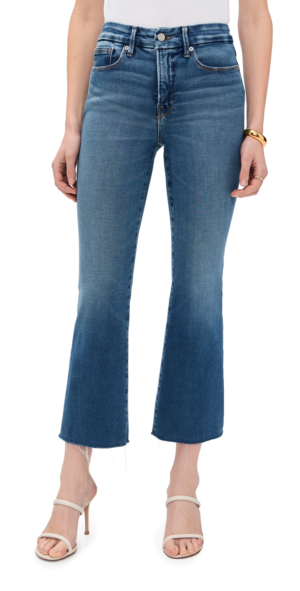 Good American Soft Tech Good Legs Cropped Mini Boot Jeans Indigo Good American Soft Tech Good Legs Cropped Mini Boot Jeans Indigo