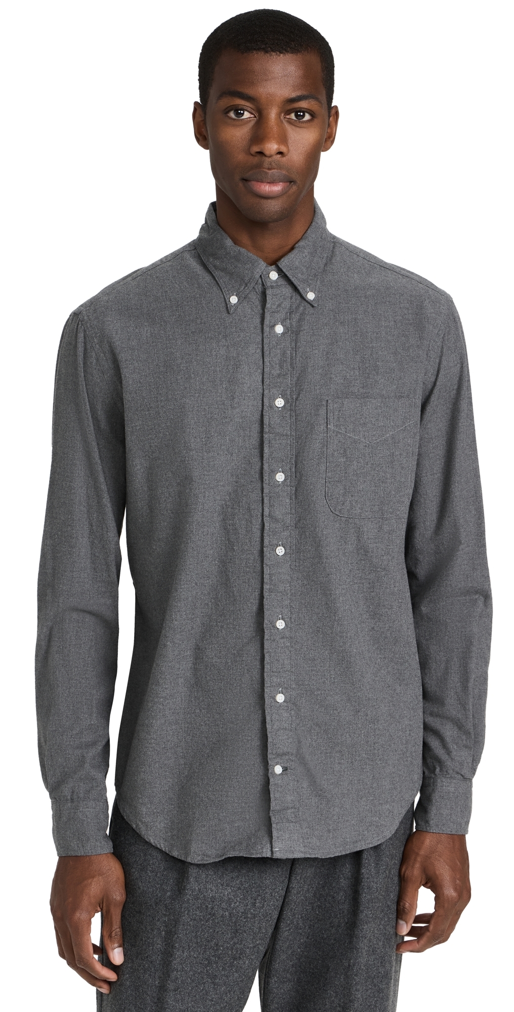 Gitman Vintage Classic Cotton Flannel Shirt Grey