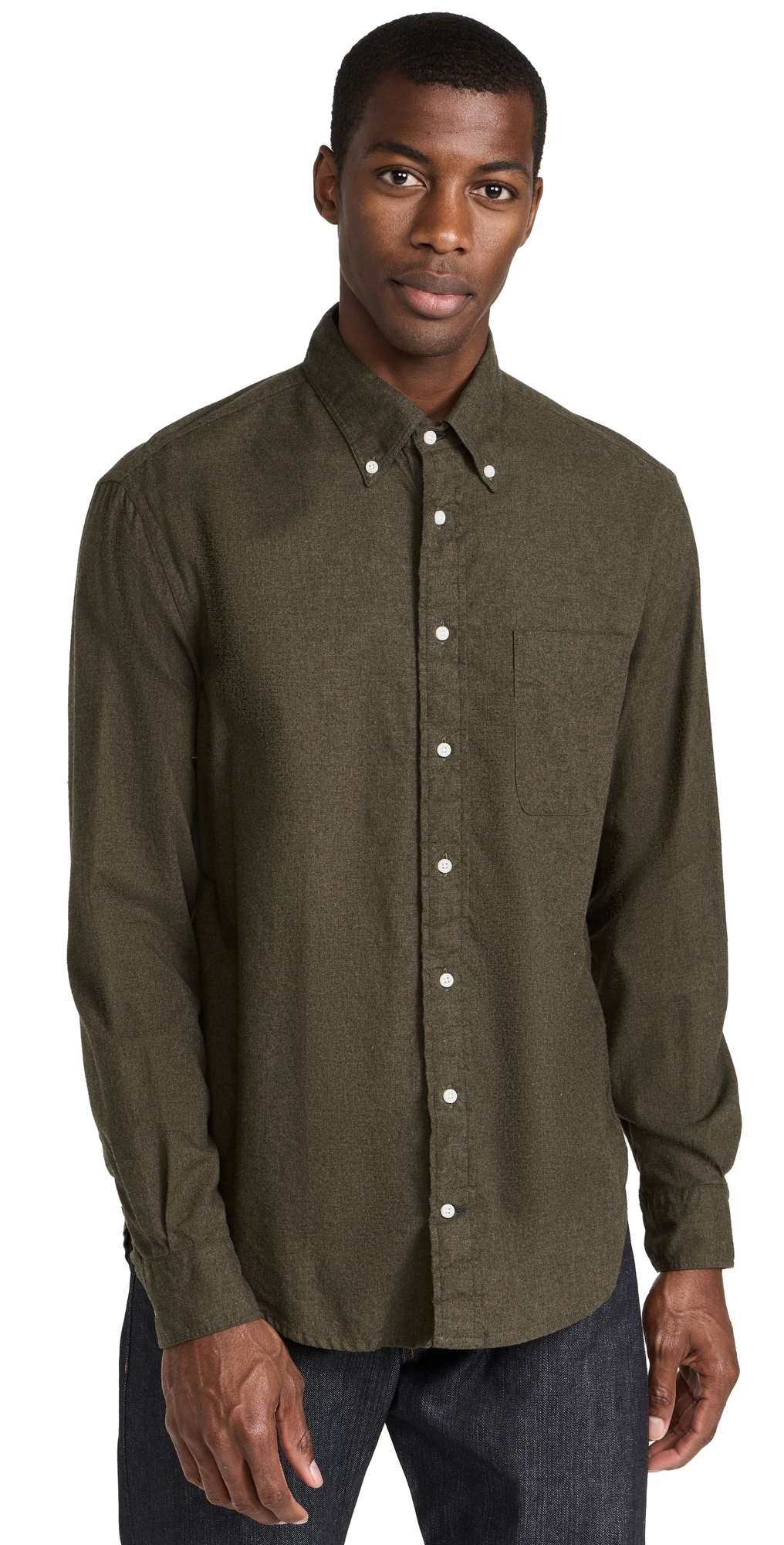 Gitman Vintage Classic Cotton Flannel Shirt Olive Gitman Vintage Classic Cotton Flannel Shirt Olive