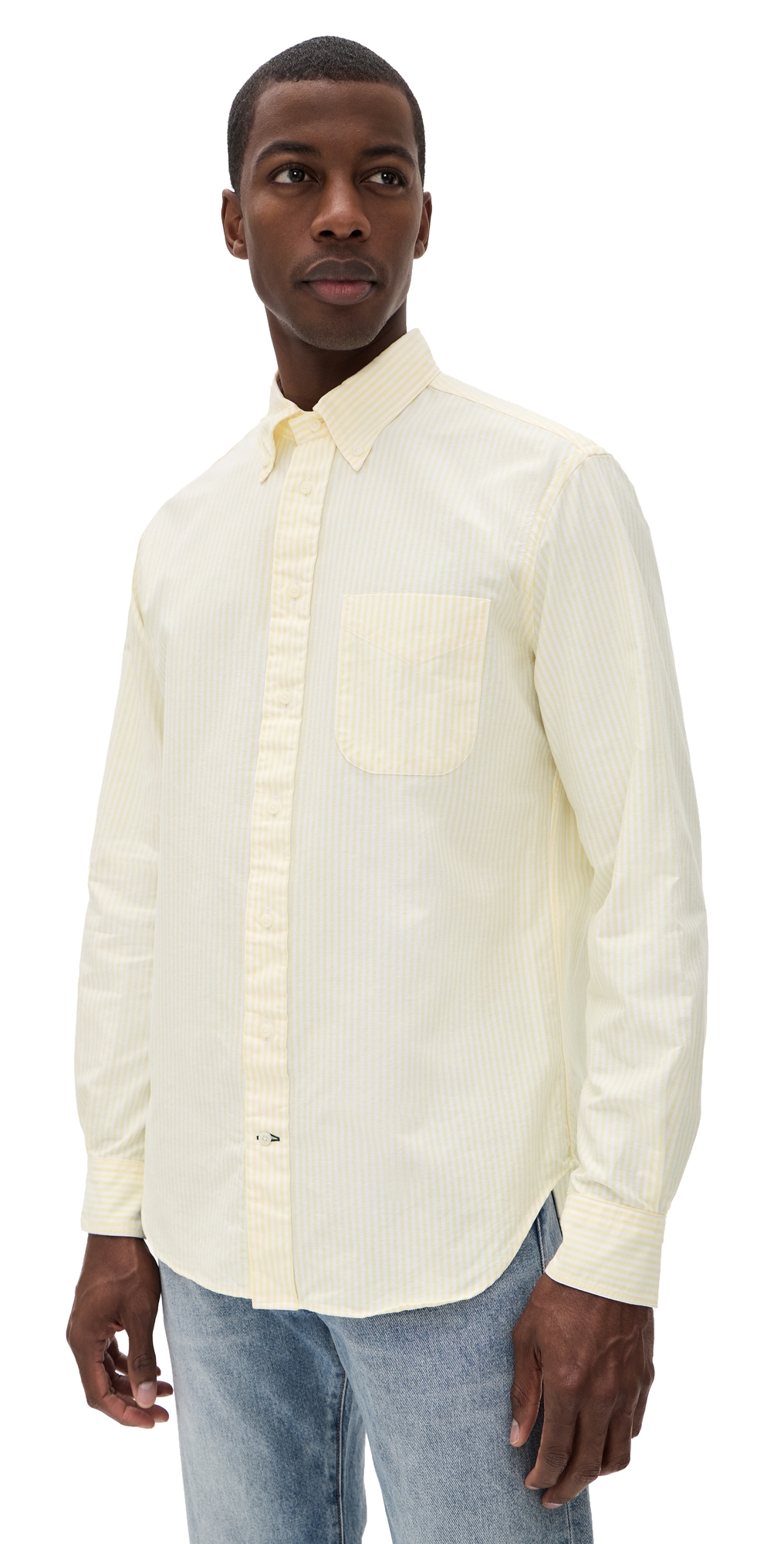 Gitman Vintage Striped Spring Oxford Shirt Yellow Stripe