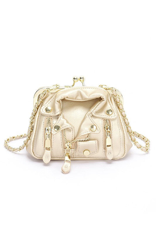Iconic Leather Jacket Swing Bag – Gold OS Iconic Leather Jacket Swing Bag – Gold OS