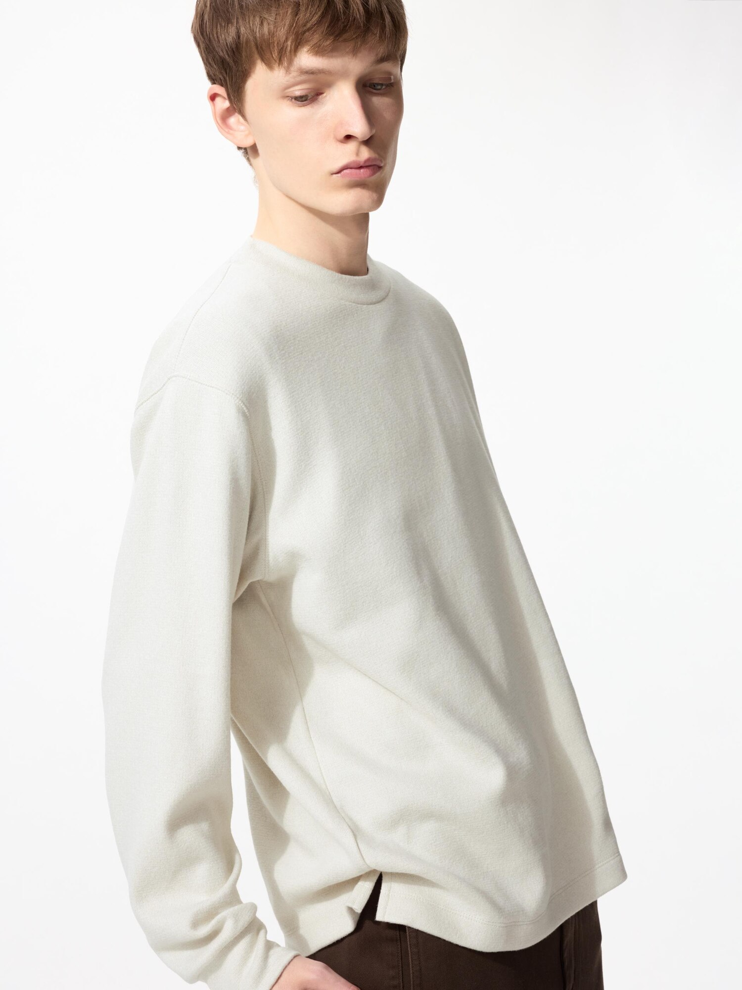 UNIQLO Men’s Soft Knitted Fleece Shirt, Off White, Small UNIQLO Men’s Soft Knitted Fleece Shirt, Off White, Small