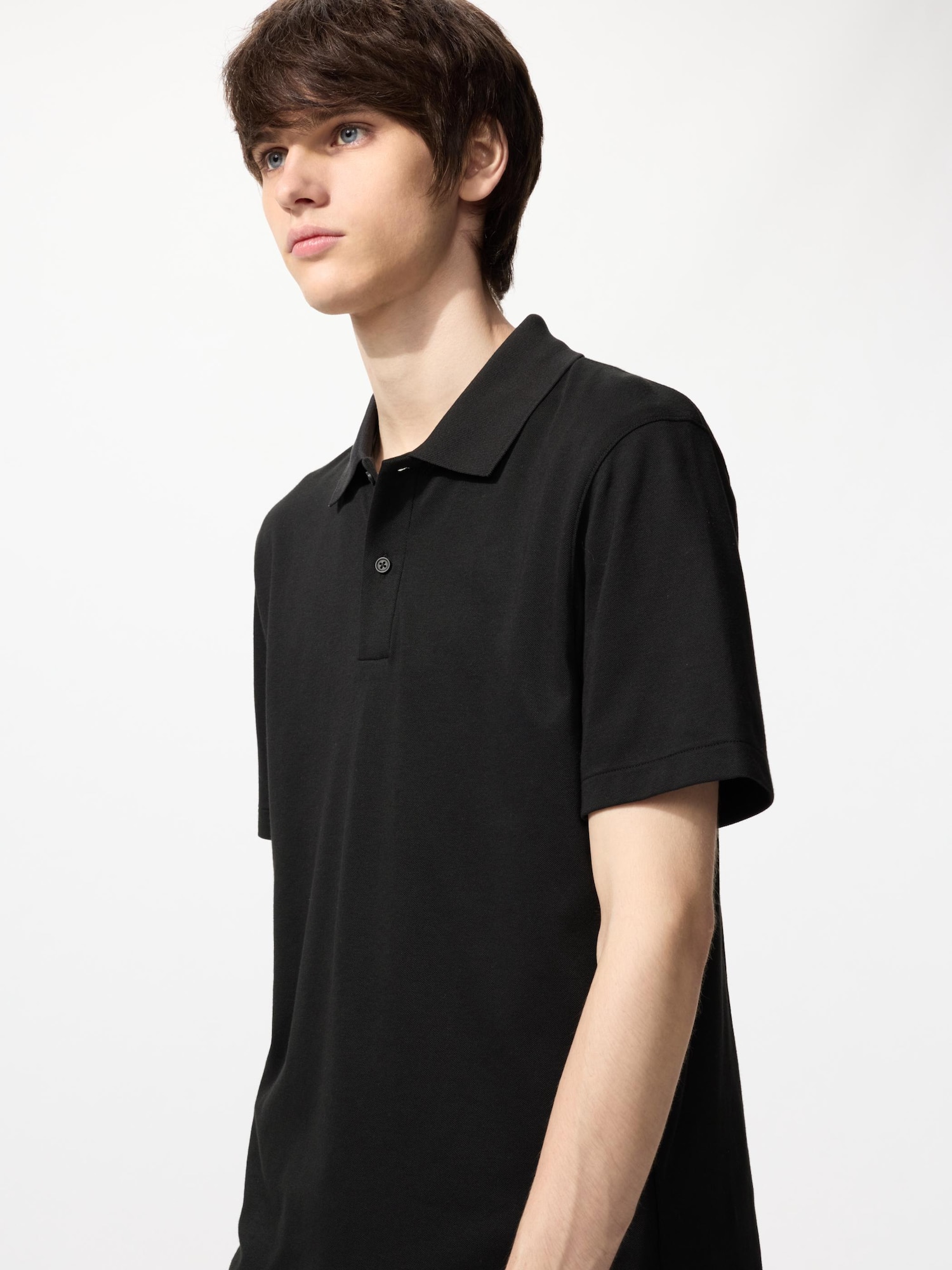 UNIQLO Men’s AIRism Cotton Pique Polo Shirt, Black UNIQLO Men’s AIRism Cotton Pique Polo Shirt, Black
