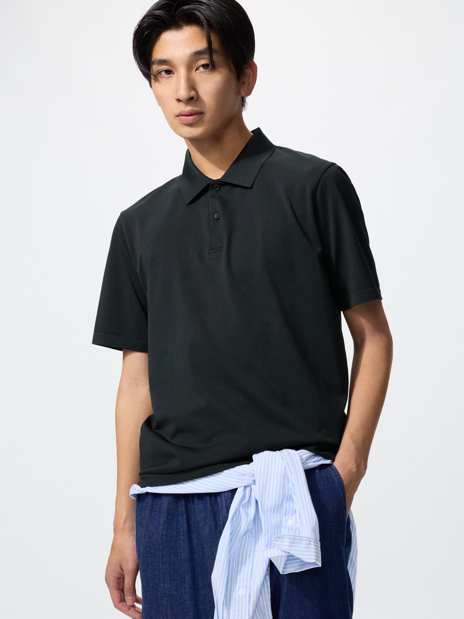 UNIQLO Men’s DRY-EX Polo Shirt with Quick-Drying, Black UNIQLO Men’s DRY-EX Polo Shirt with Quick-Drying, Black