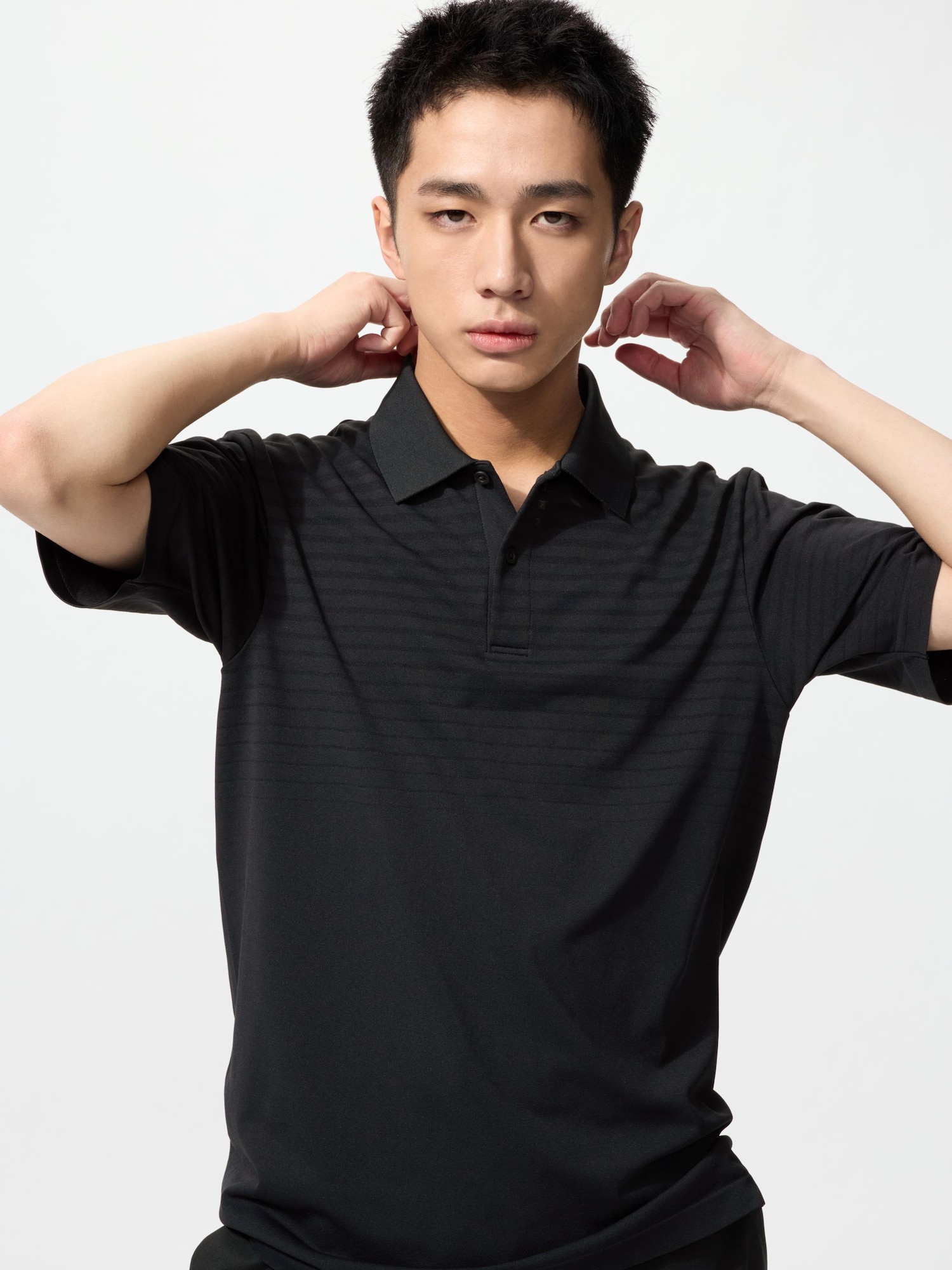 UNIQLO Men’s DRY-EX Polo Shirt Pattern with Quick-Drying, Black, Small UNIQLO Men’s DRY-EX Polo Shirt Pattern with Quick-Drying, Black, Small