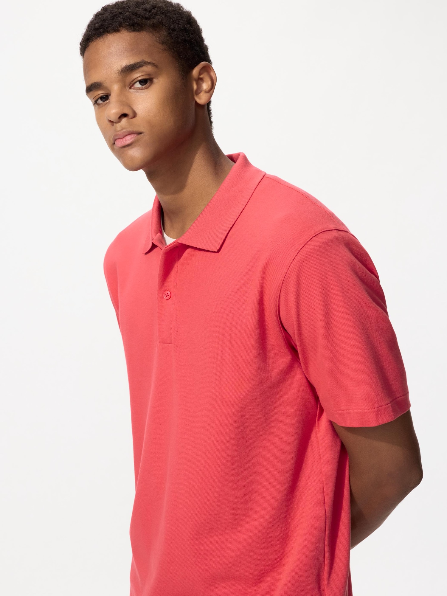 UNIQLO Men’s AIRism Cotton Pique Polo Shirt, Red UNIQLO Men’s AIRism Cotton Pique Polo Shirt, Red