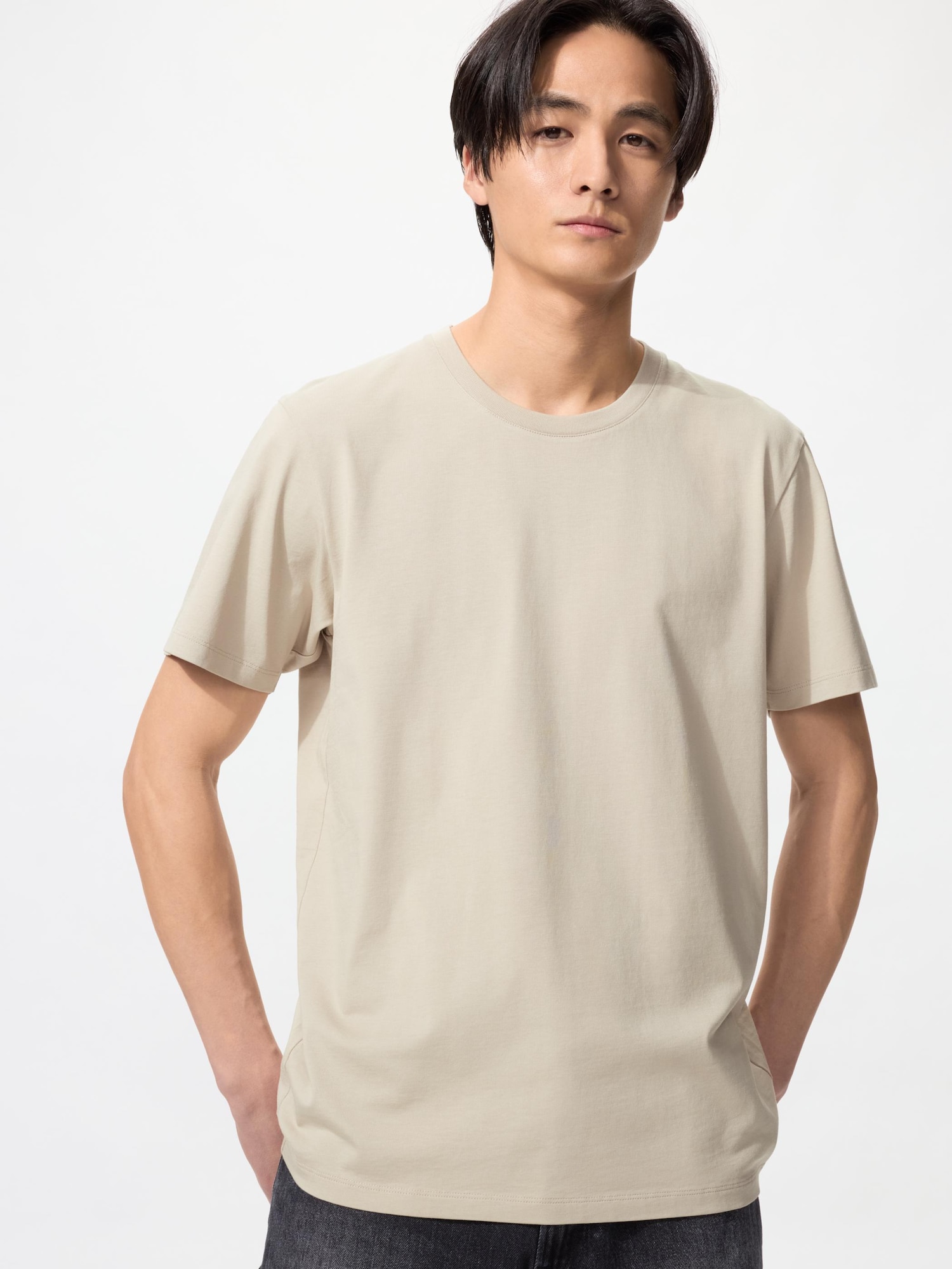 UNIQLO Men’s SUPIMA Cotton Shirt, Beige, Large, % Cotton UNIQLO Men’s SUPIMA Cotton Shirt, Beige, Large, % Cotton