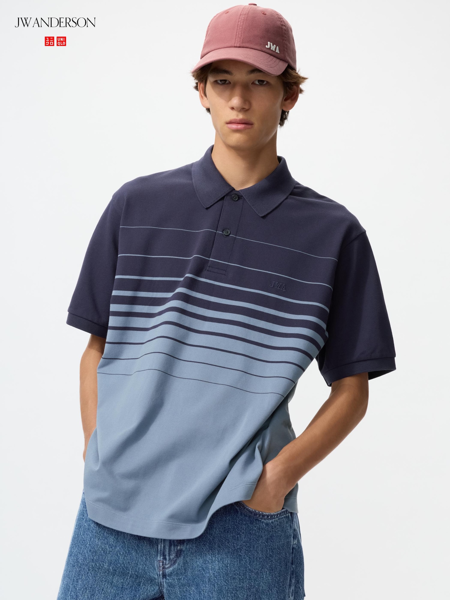 UNIQLO Men’s DRY Pique Striped Polo Shirt Panel, Navy UNIQLO Men’s DRY Pique Striped Polo Shirt Panel, Navy