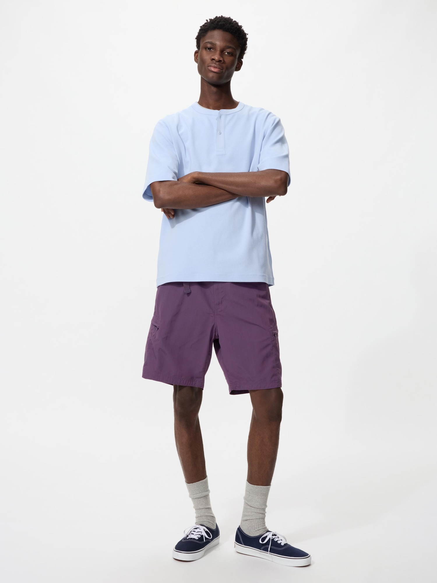 UNIQLO Men’s Geared Shorts ” with Water-Repellent, Purple, Small UNIQLO Men’s Geared Shorts ” with Water-Repellent, Purple, Small