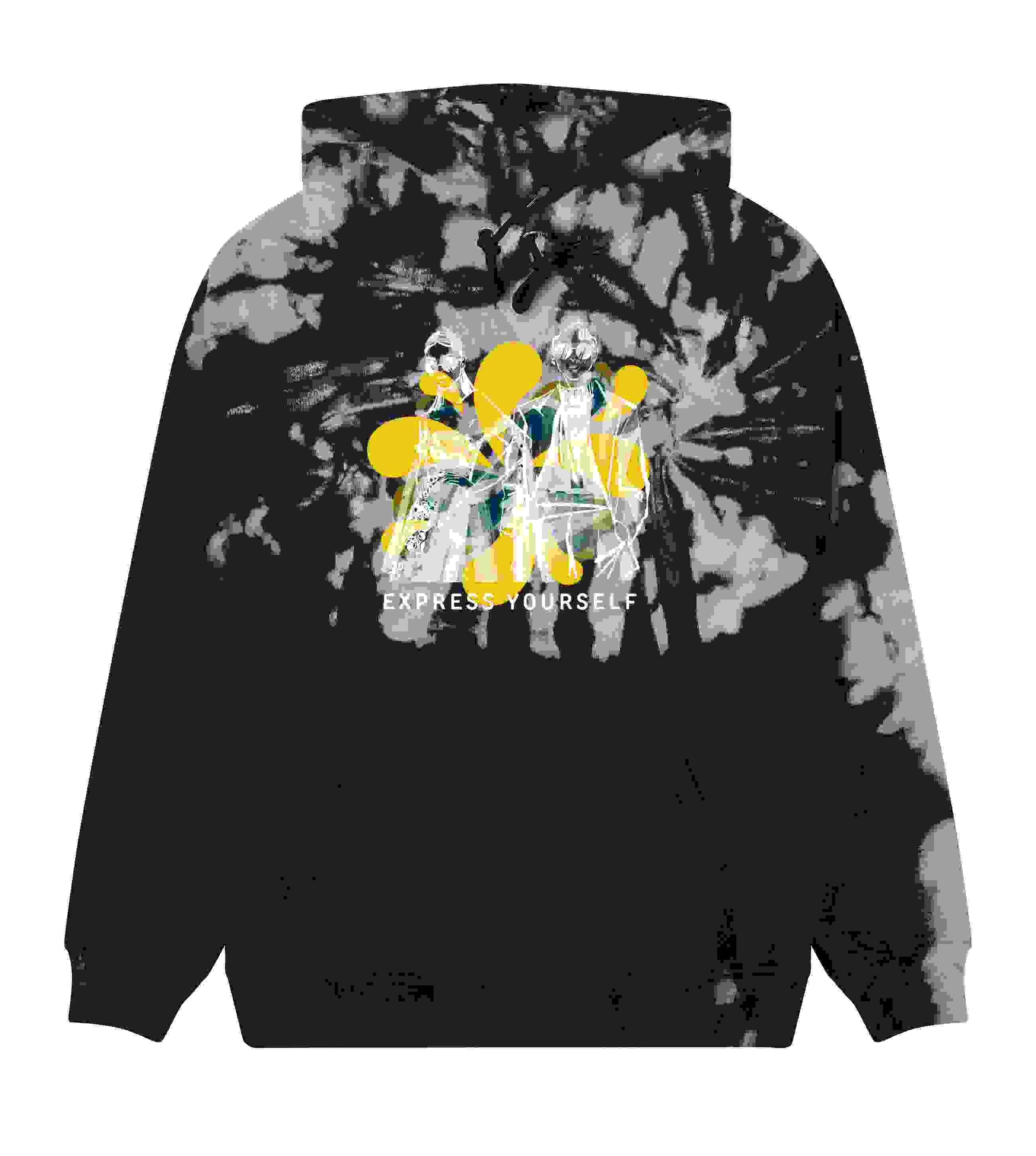 Artistry Unleashed – Boxy Hoodie – Grey tie dye men Artistry Unleashed – Boxy Hoodie – Grey tie dye men