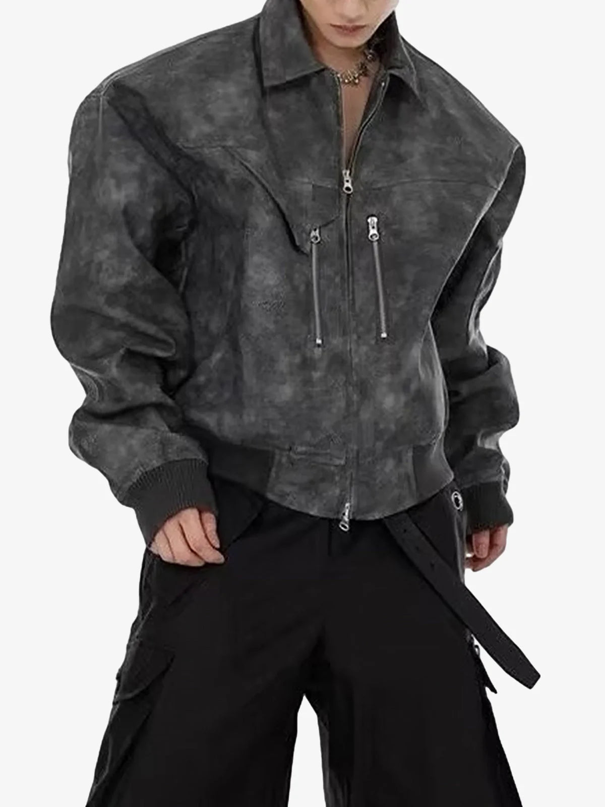 Thesupermade Vintage Motorcycle Suede Street Rap Jacket Thesupermade Vintage Motorcycle Suede Street Rap Jacket