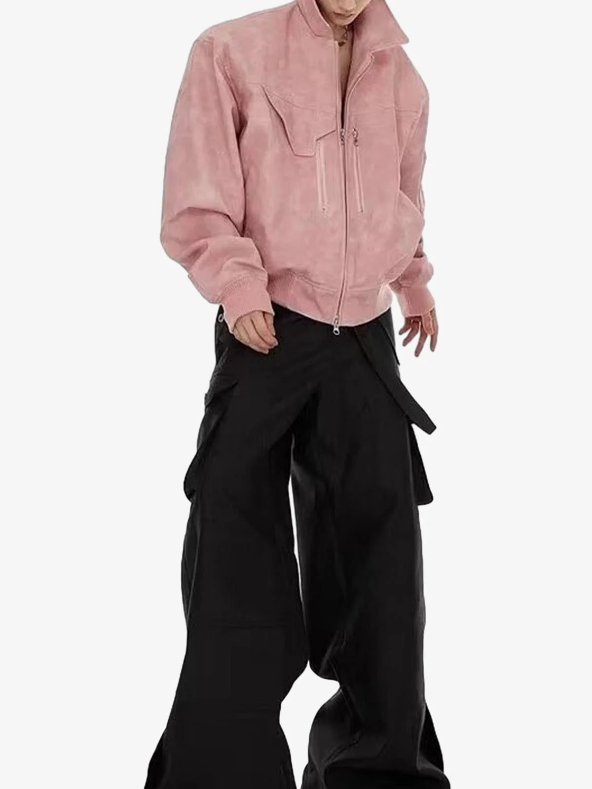 Thesupermade Vintage Motorcycle Suede Street Rap Jacket Thesupermade Vintage Motorcycle Suede Street Rap Jacket