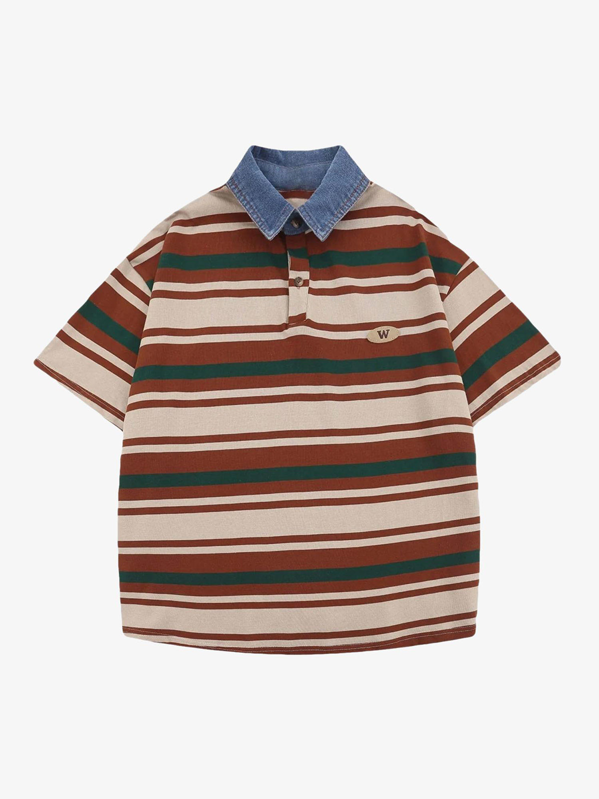 Thesupermade Vintage Striped Polo Shirt Thesupermade Vintage Striped Polo Shirt