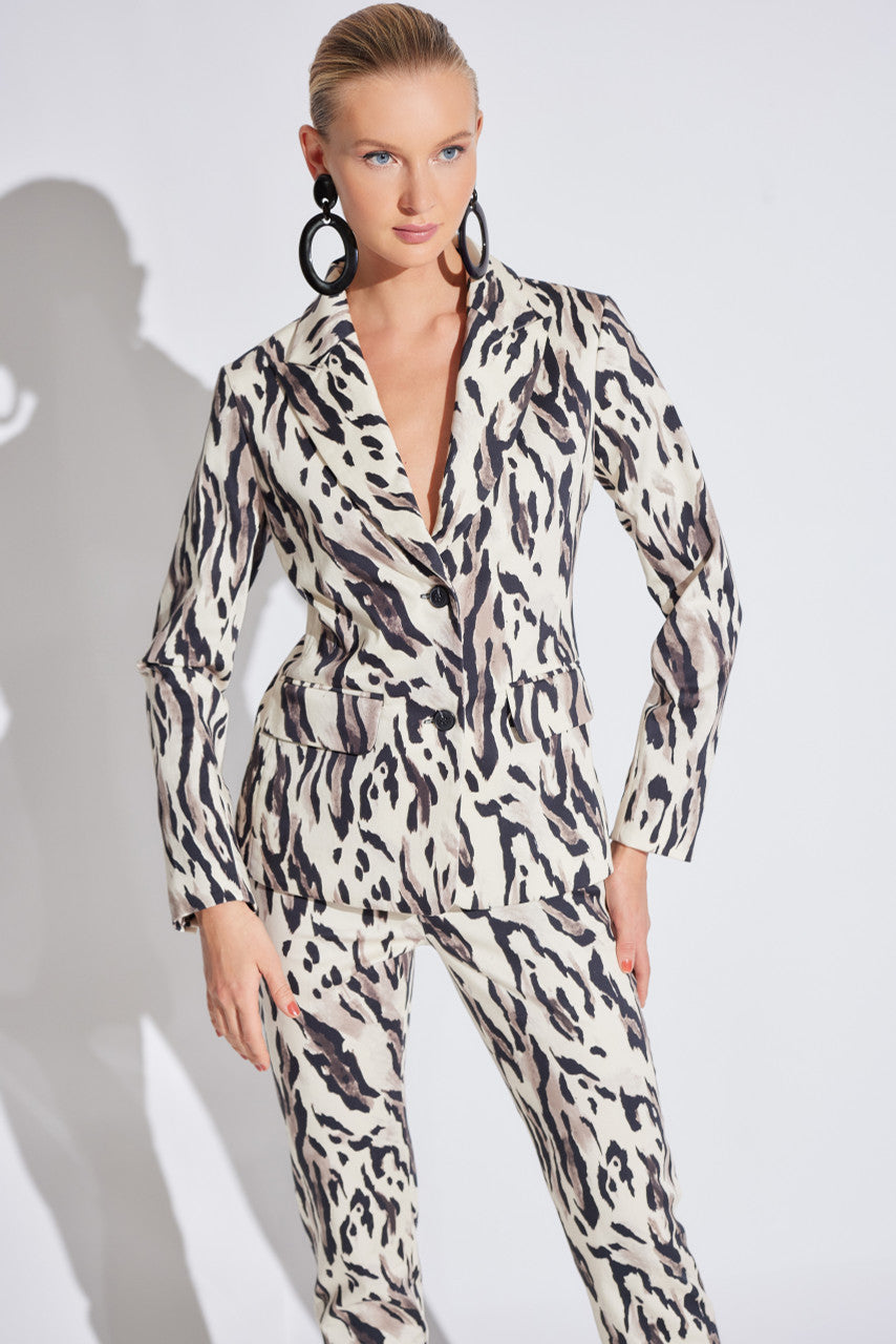Lynx Cotton Sateen Tailored Blazer Jacket Lynx Cotton Sateen Tailored Blazer Jacket