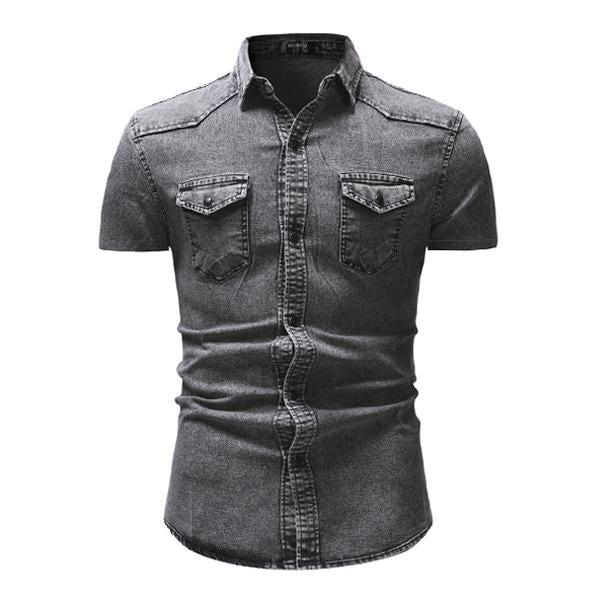 Men’s Vintage Denim Short Sleeve Shirt X Men’s Vintage Denim Short Sleeve Shirt X