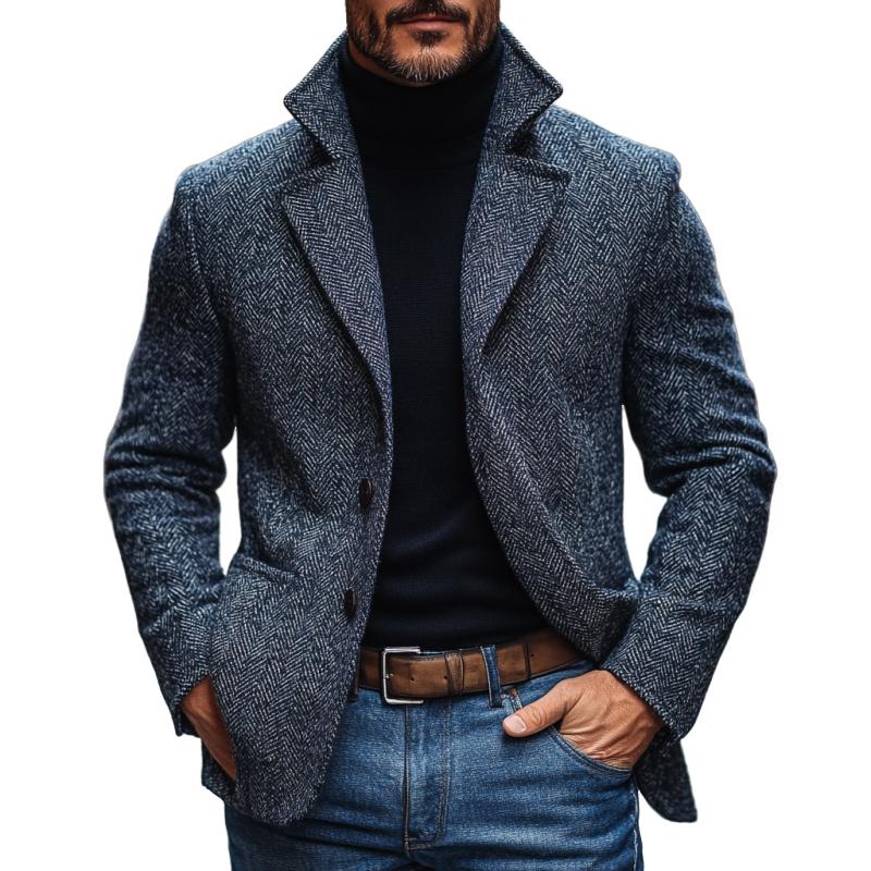 Men’s Vintage Herringbone Notch Lapel Single Breasted Blazer M Men’s Vintage Herringbone Notch Lapel Single Breasted Blazer M