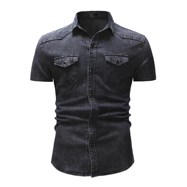Men’s Vintage Denim Short Sleeve Shirt X Men’s Vintage Denim Short Sleeve Shirt X