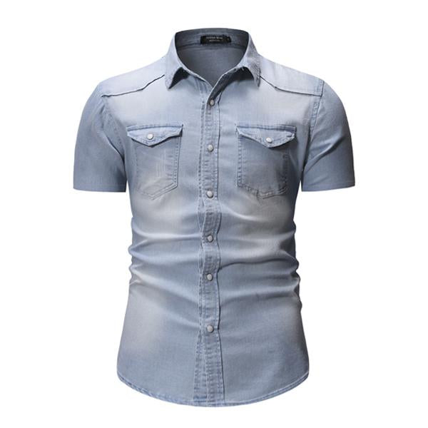Men’s Vintage Denim Short Sleeve Shirt X Men’s Vintage Denim Short Sleeve Shirt X