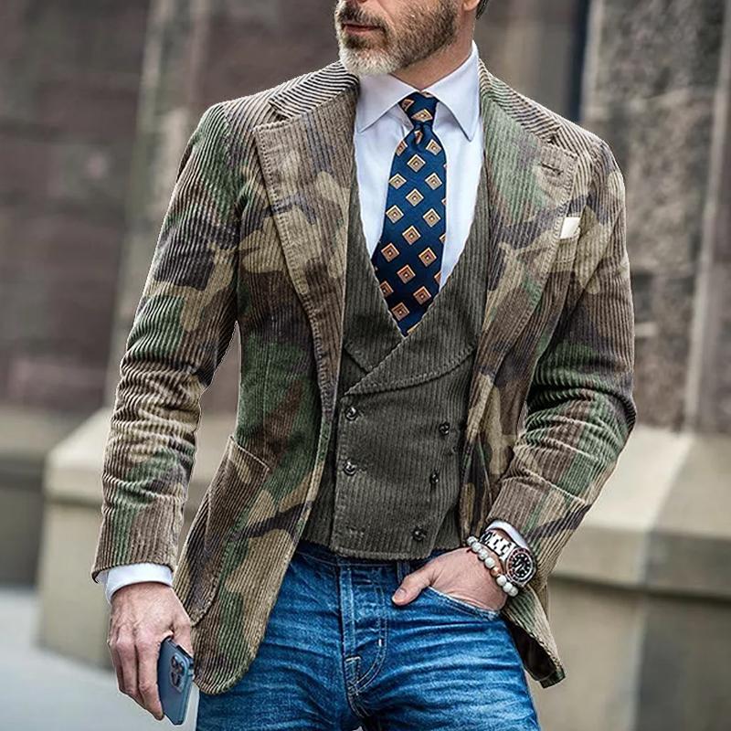 Men’s Vintage Camouflage Single Breasted Blazer X Men’s Vintage Camouflage Single Breasted Blazer X