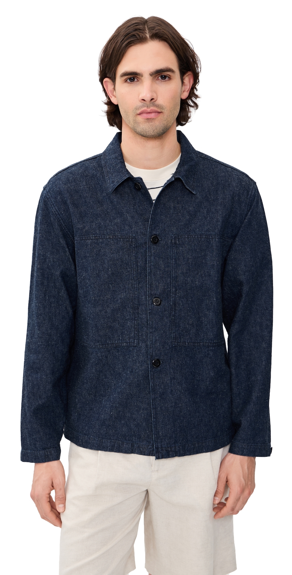 Knickerbocker Mafra Denim Cotton and Linen Overshirt Indigo Knickerbocker Mafra Denim Cotton and Linen Overshirt Indigo