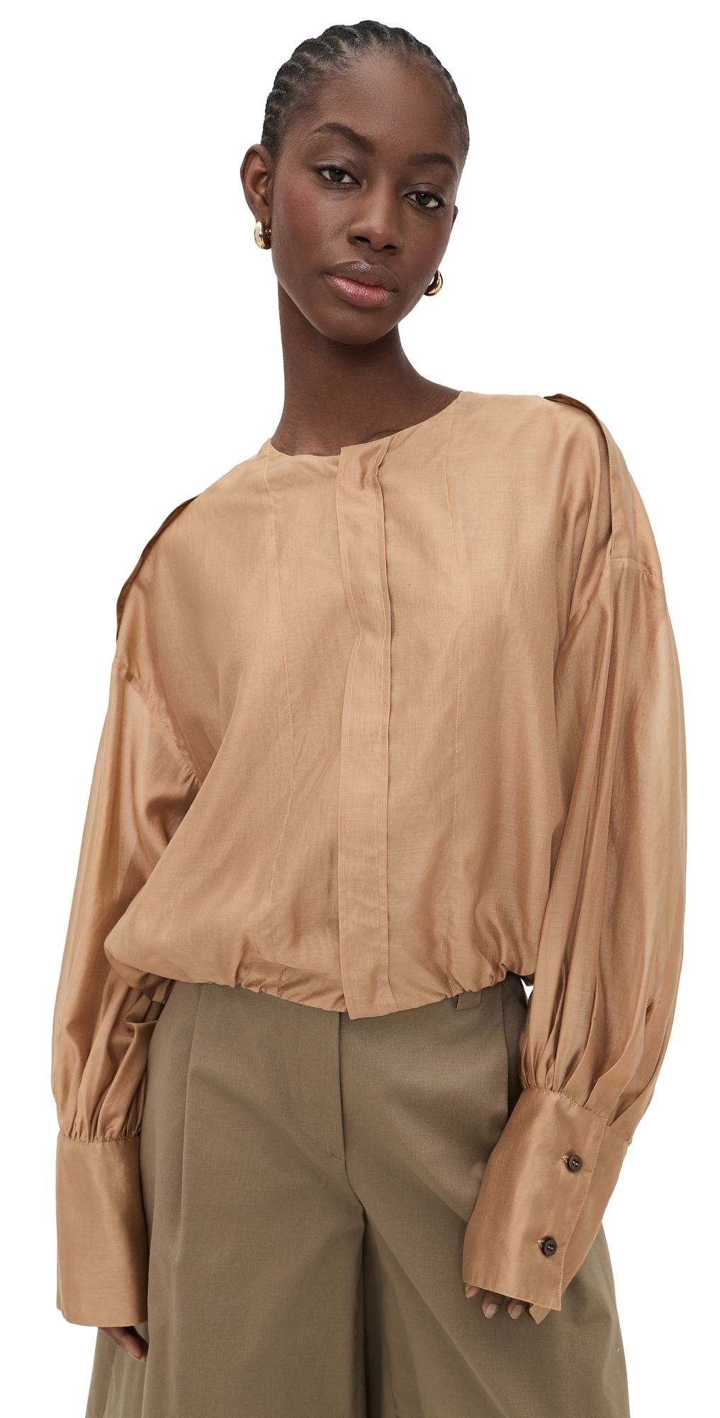The Latest Diana Mussola Leggera Shirt Nude