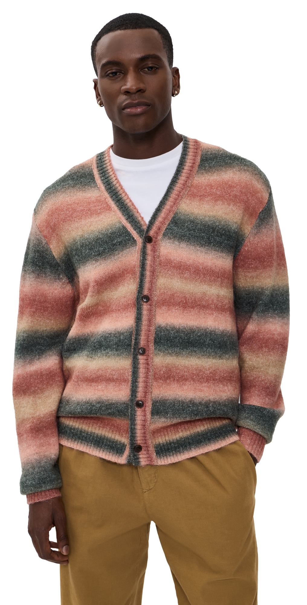 Les Deux Boston Gradient Knit Cardigan Sea Moss Green Les Deux Boston Gradient Knit Cardigan Sea Moss Green