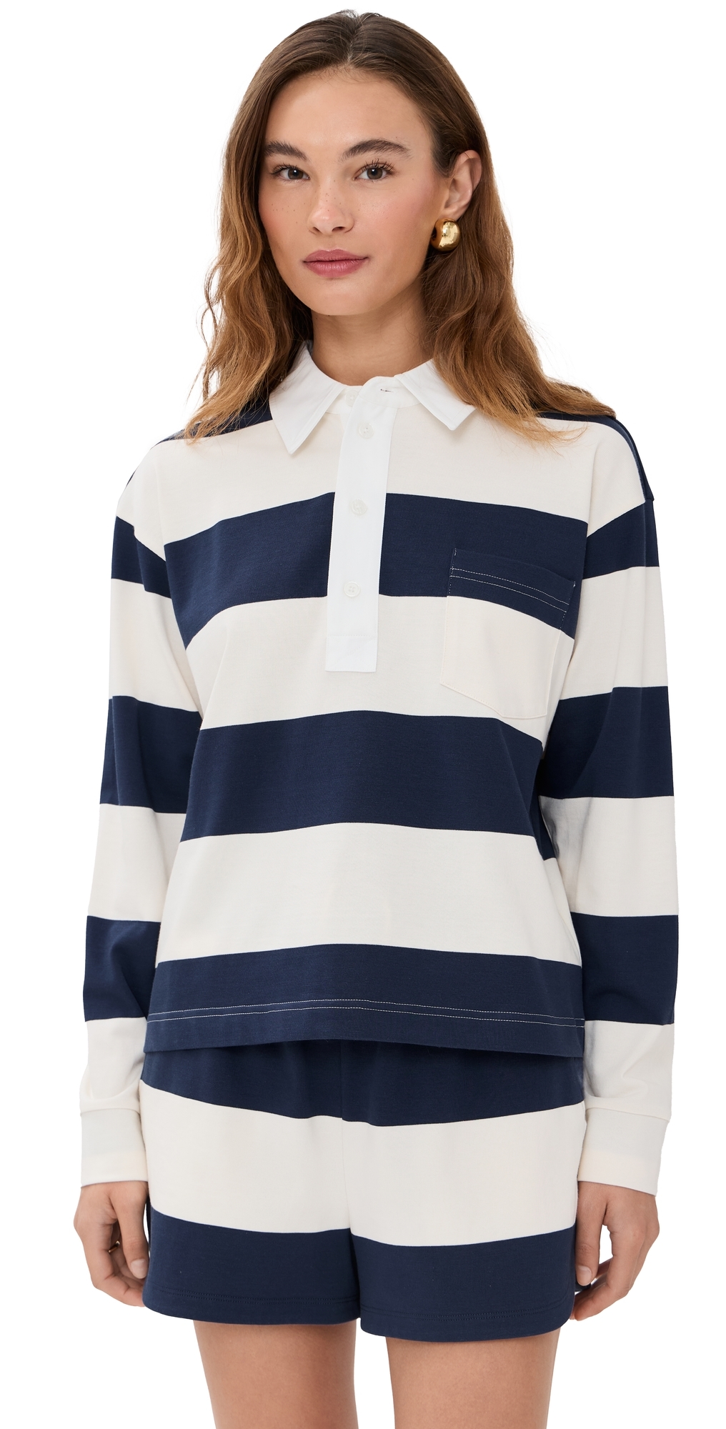 LE BOP Hayley Polo Shirt NavyIvory LE BOP Hayley Polo Shirt NavyIvory