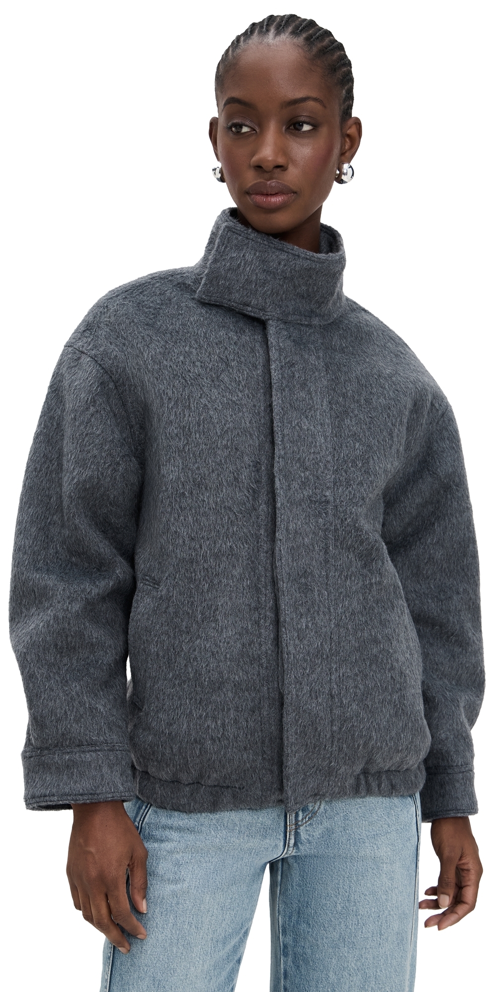 Line & Dot Jameson Bomber Jacket Charcoal Grey Line & Dot Jameson Bomber Jacket Charcoal Grey