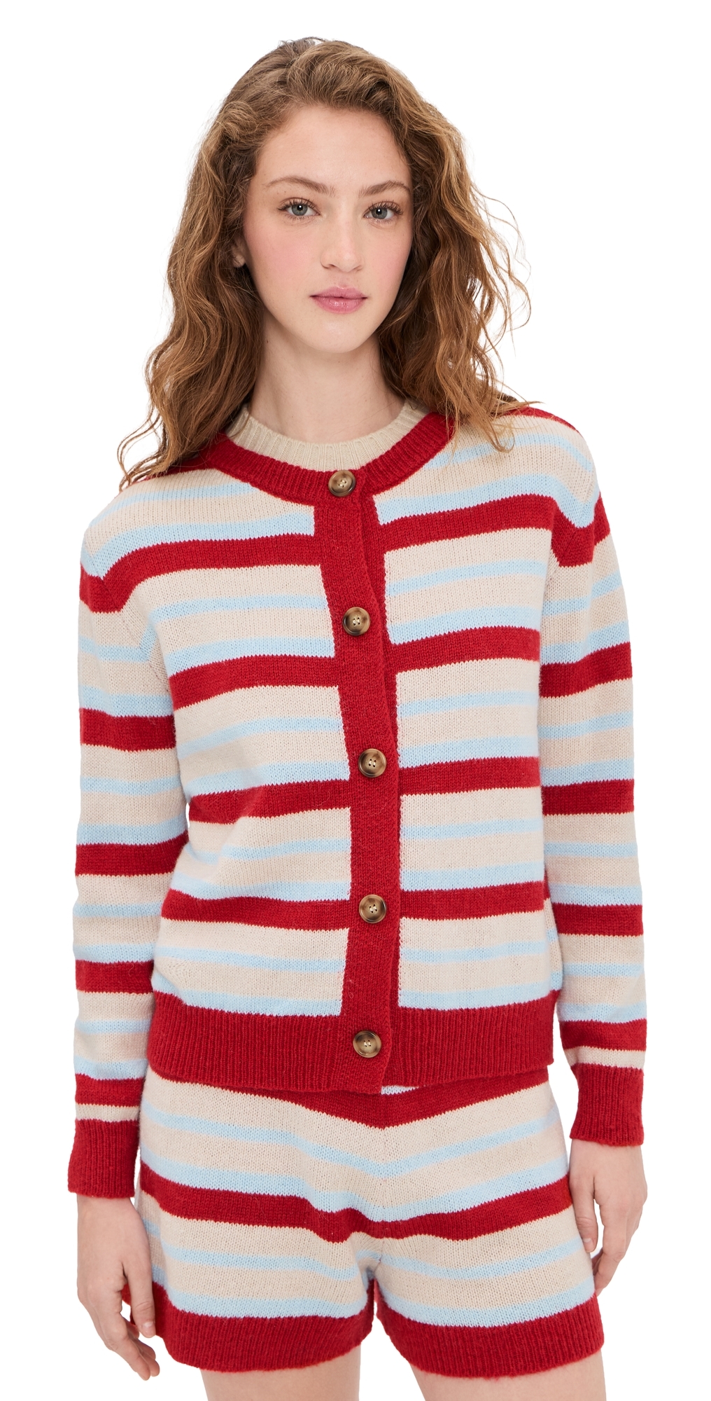 Little Lies Millie Knit Cardigan BlueRed Stripe ML
