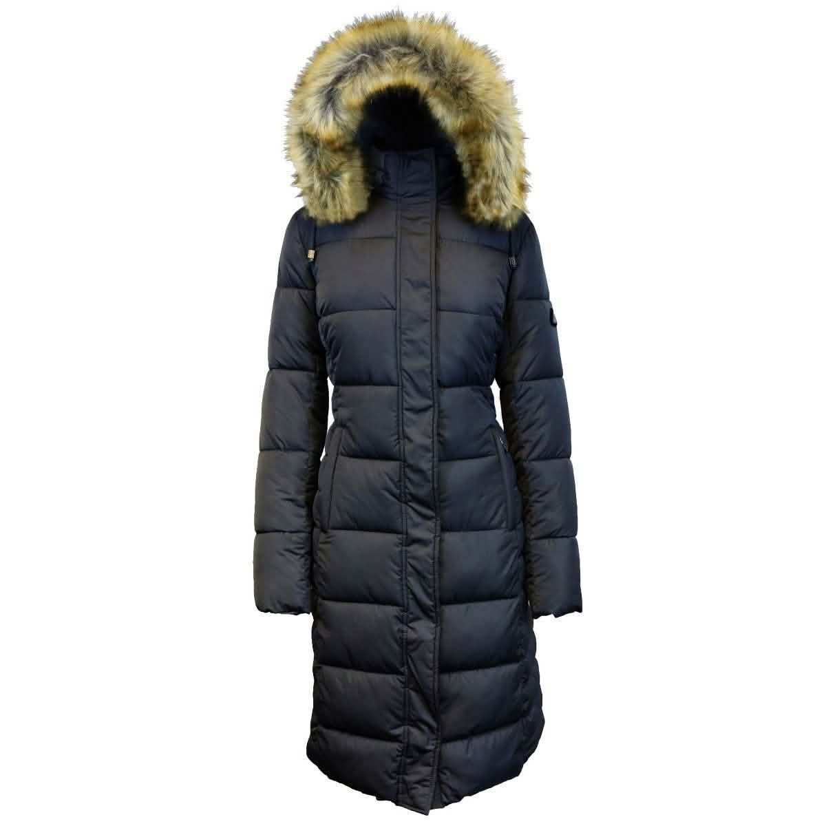 Long Heavyweight Parka Jacket with Faux-Fur Hood – X Black Long Heavyweight Parka Jacket with Faux-Fur Hood – X Black