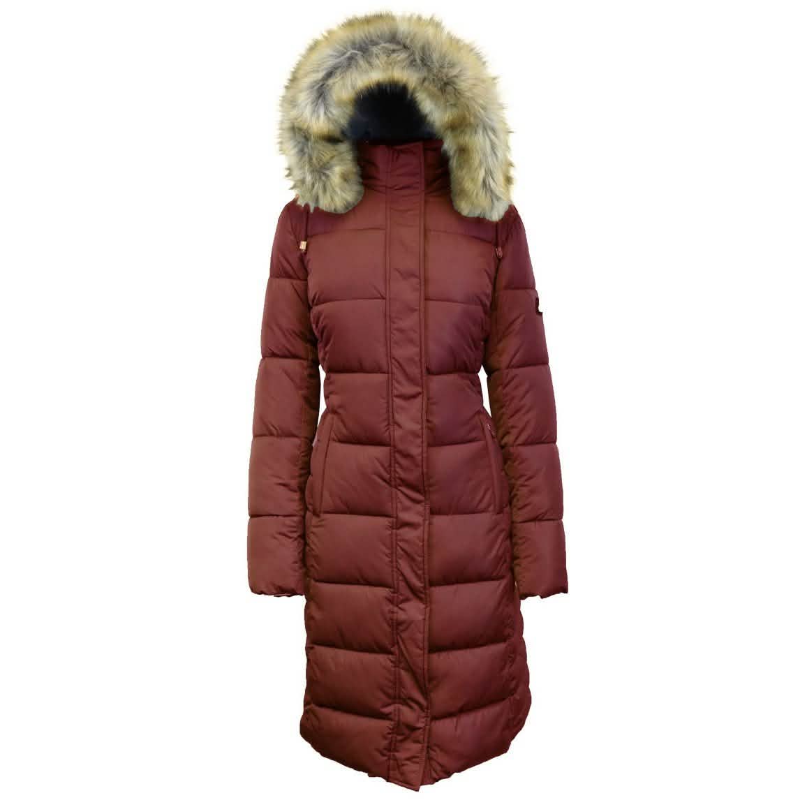 Long Heavyweight Parka Jacket with Faux-Fur Hood – XX Burgundy Long Heavyweight Parka Jacket with Faux-Fur Hood – XX Burgundy