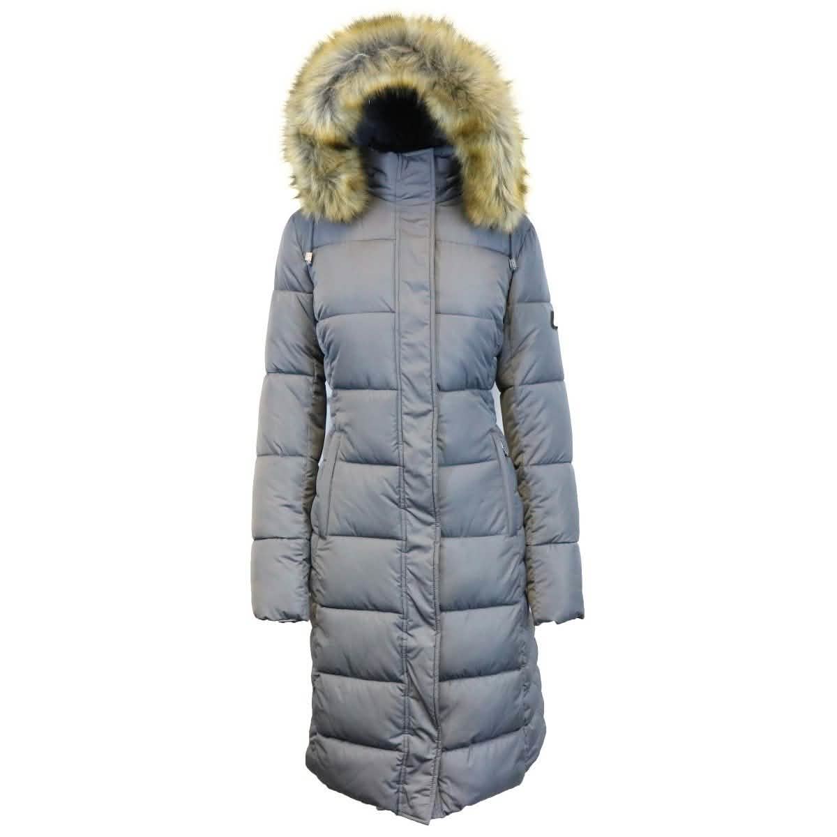 Long Heavyweight Parka Jacket with Faux-Fur Hood – S Gray Long Heavyweight Parka Jacket with Faux-Fur Hood – S Gray