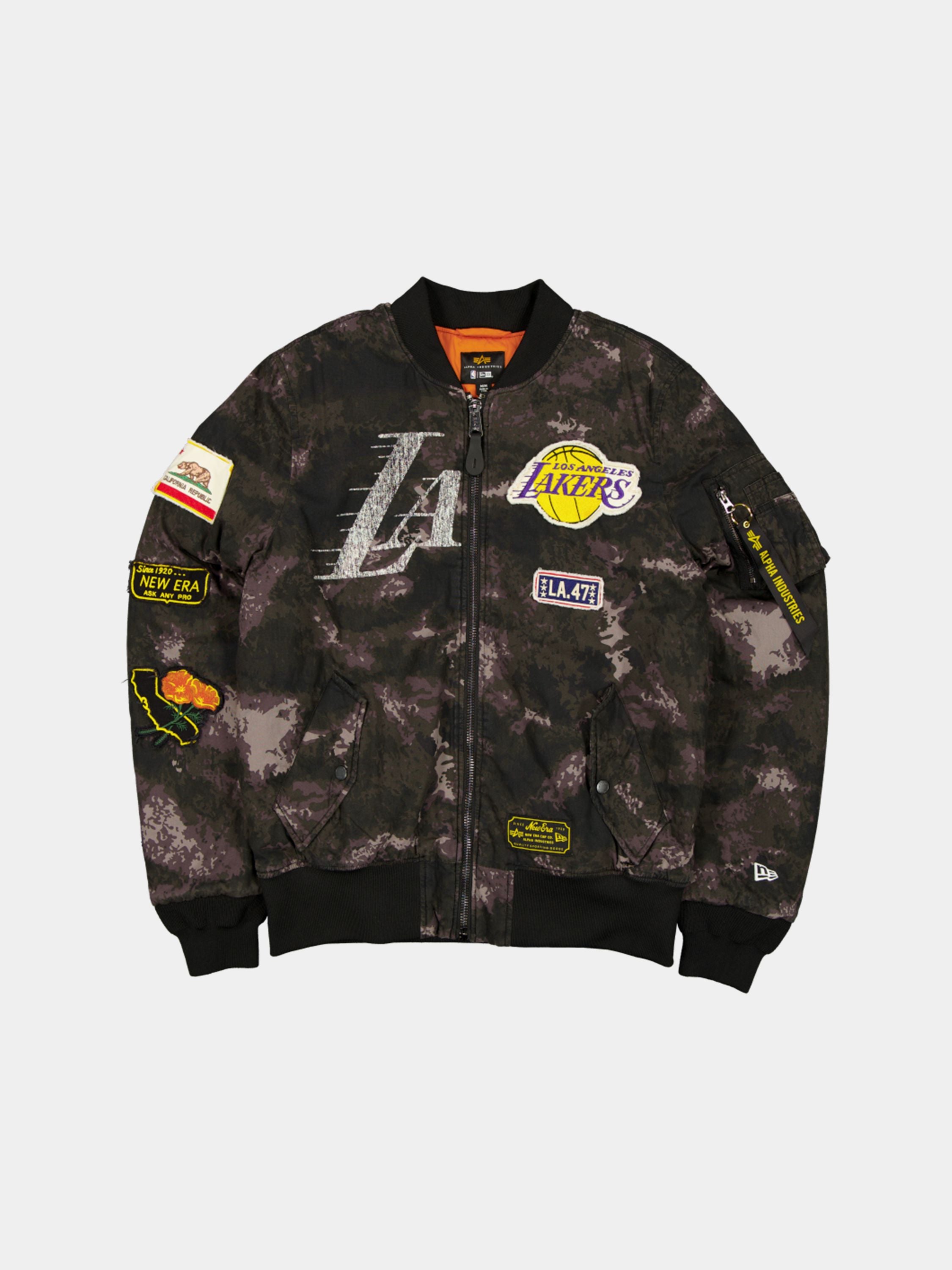 LOS ANGELES LAKERS X ALPHA X NEW ERA MA- BOMBER JACKET BLACK CAMO LOS ANGELES LAKERS X ALPHA X NEW ERA MA- BOMBER JACKET BLACK CAMO