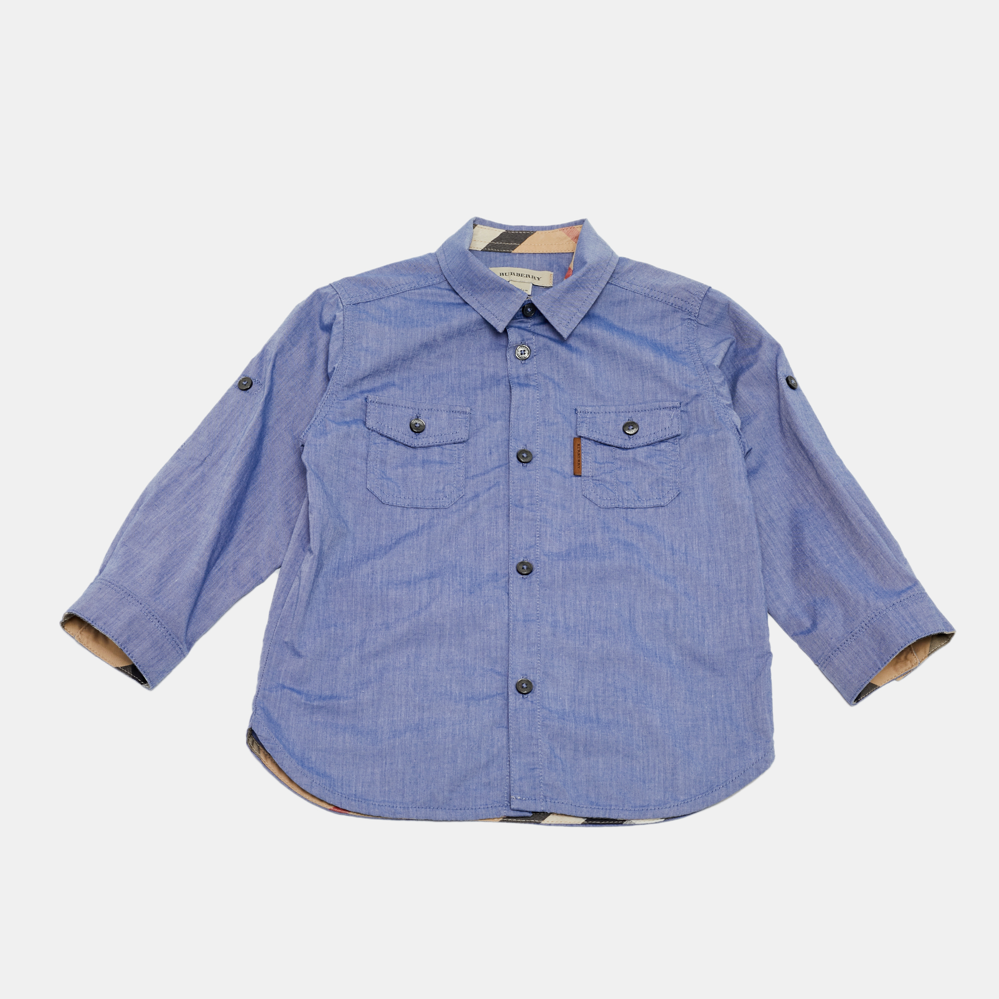 Burberry Kids Blue Chambray Shirt Yrs Burberry Kids Blue Chambray Shirt Yrs