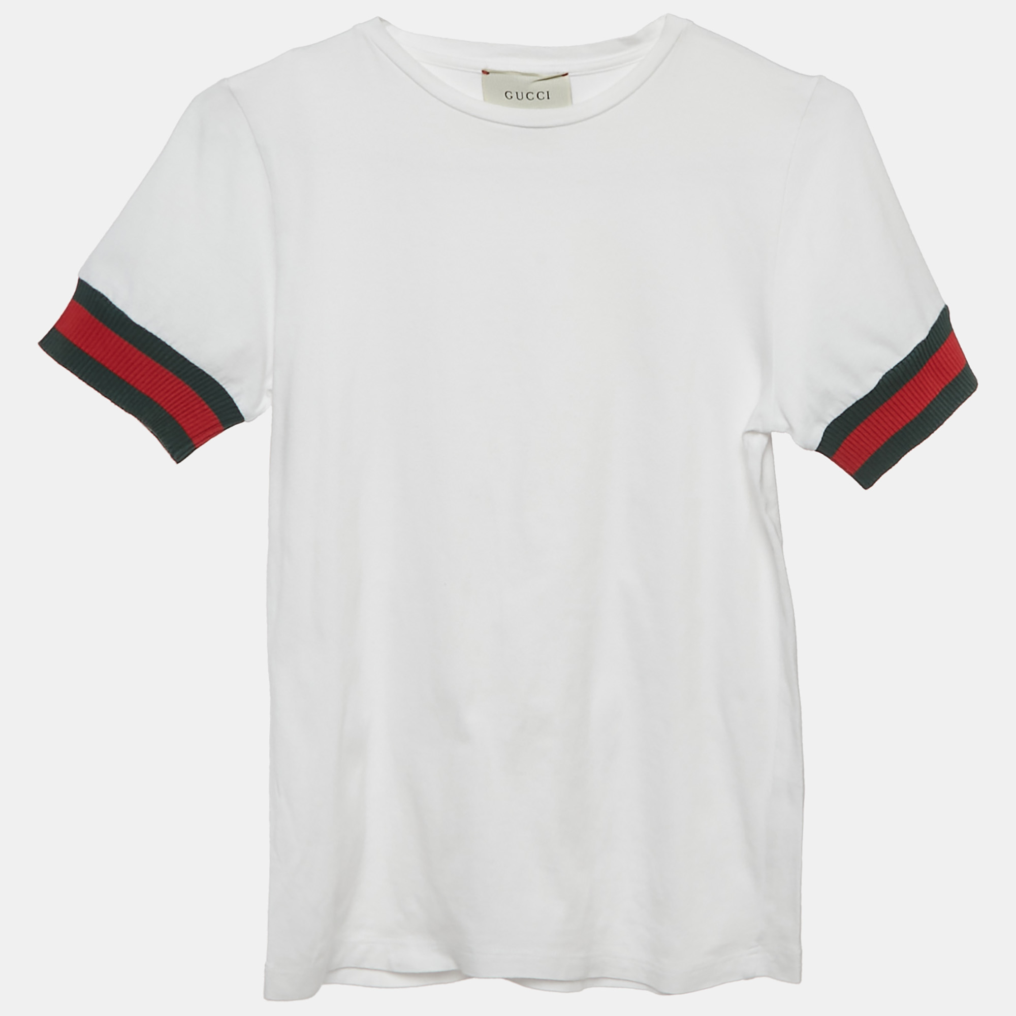 Gucci Kids White Web Trim Sleeve Jersey Shirt Yrs Gucci Kids White Web Trim Sleeve Jersey Shirt Yrs