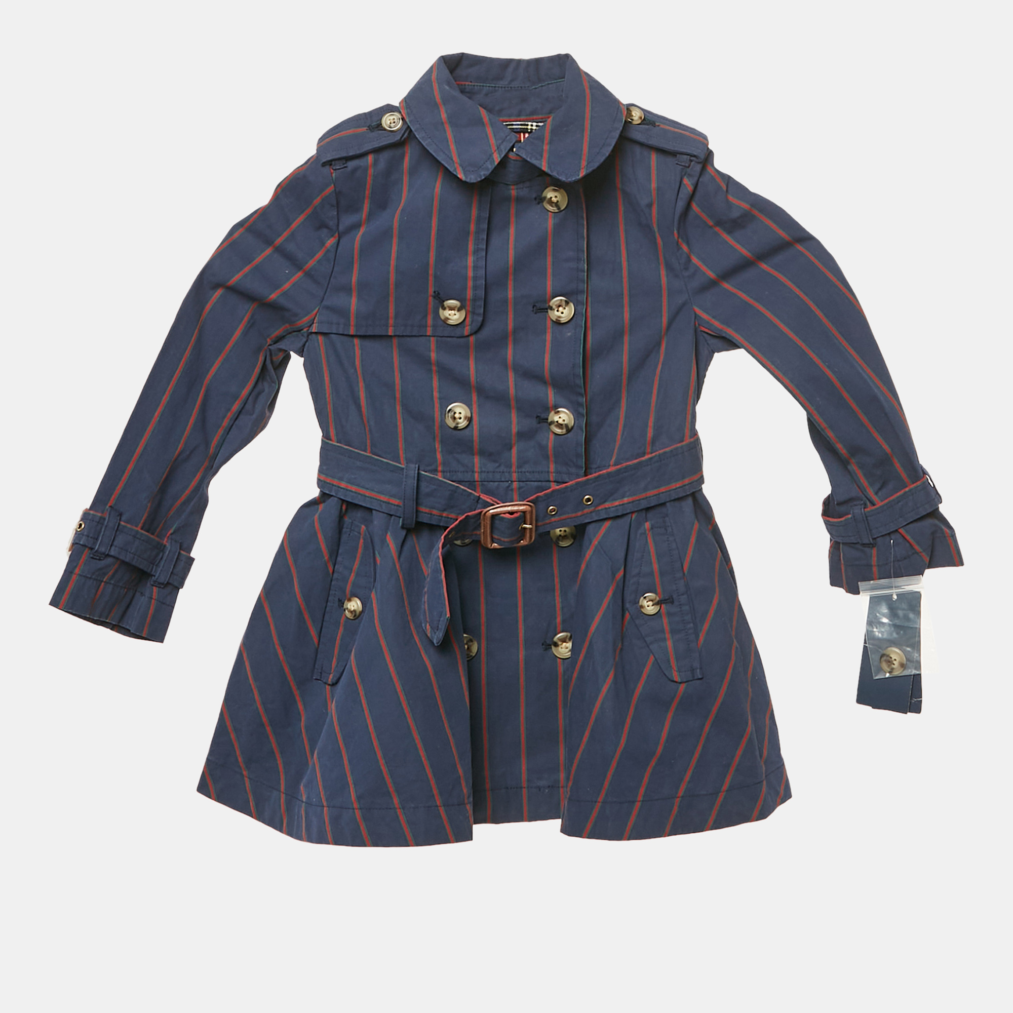 Polo Ralph Lauren Kids Navy Blue Striped Cotton Trench Coat Yrs Polo Ralph Lauren Kids Navy Blue Striped Cotton Trench Coat Yrs
