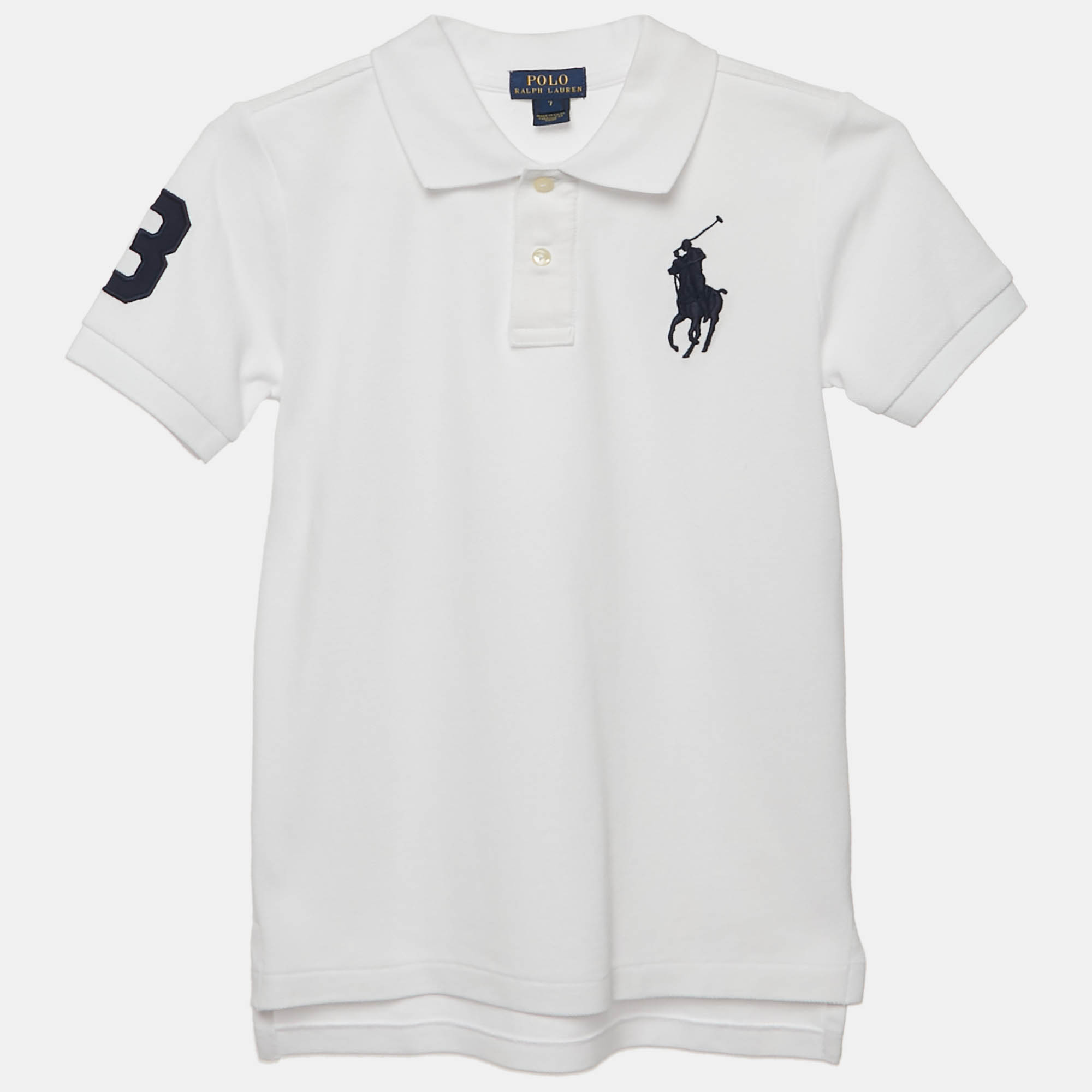 Polo Ralph Lauren Kids White Logo Embroidered Pique Polo Shirt Yrs Polo Ralph Lauren Kids White Logo Embroidered Pique Polo Shirt Yrs