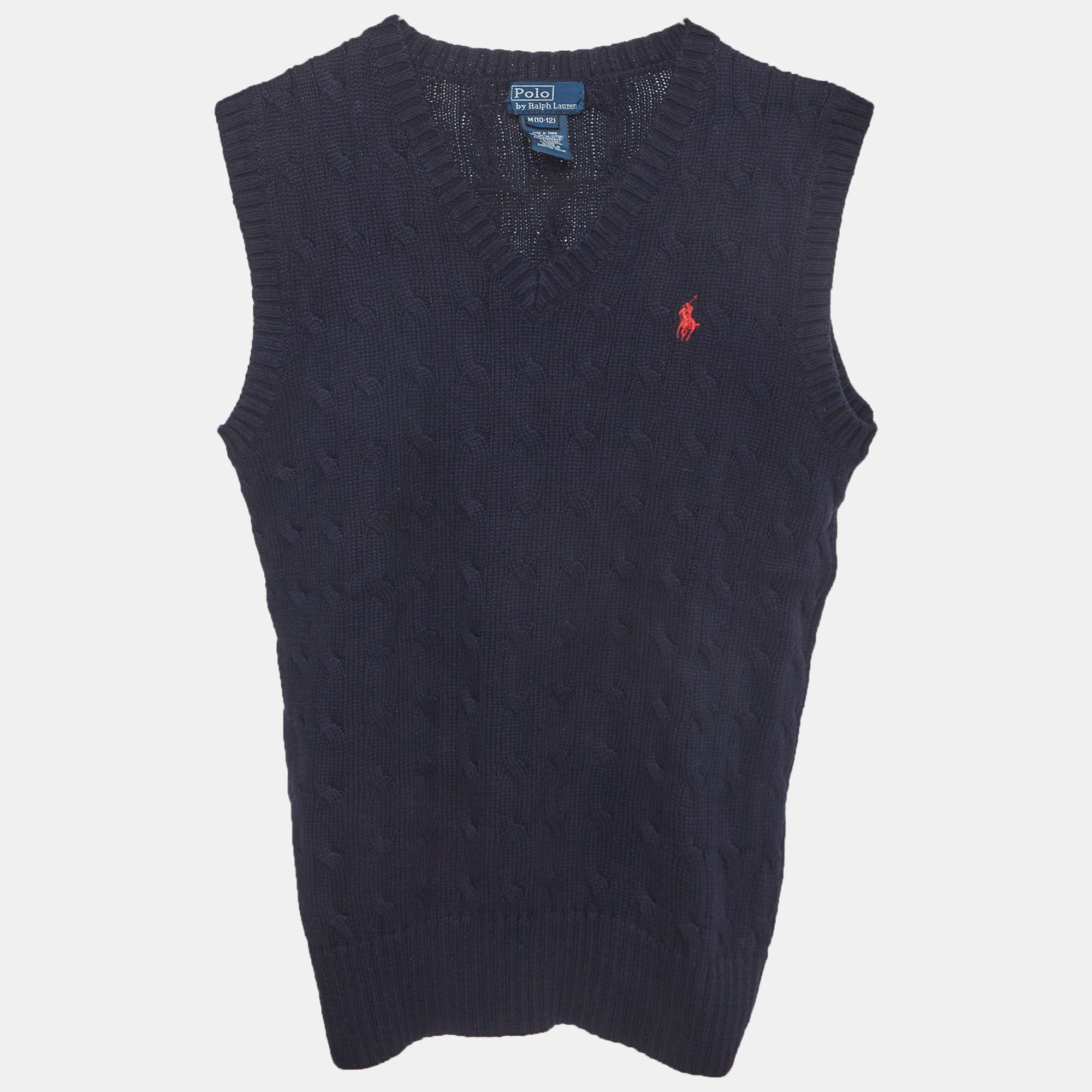 Polo Ralph Lauren Kids Navy Blue Cable Knit Vest – Yrs Polo Ralph Lauren Kids Navy Blue Cable Knit Vest – Yrs