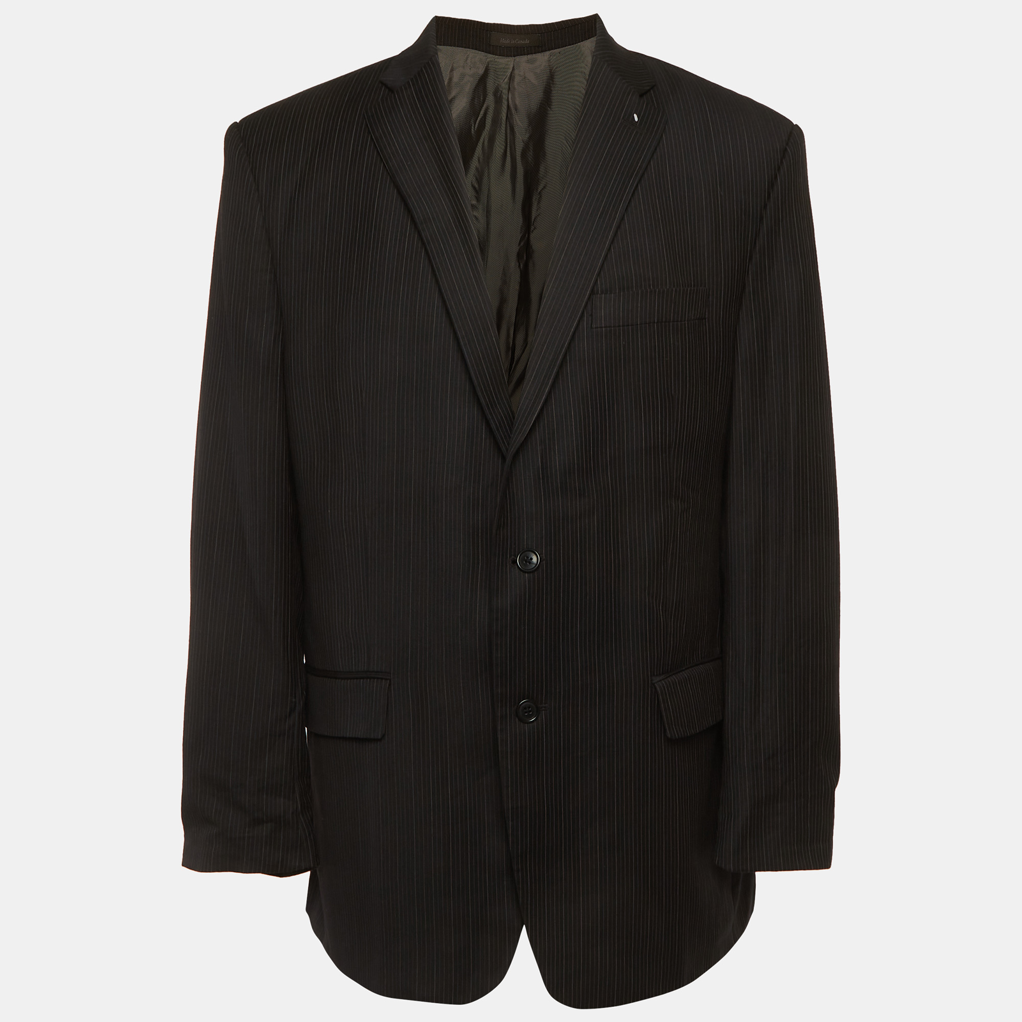 Calvin Klein Black Striped Wool Macy’s Blazer