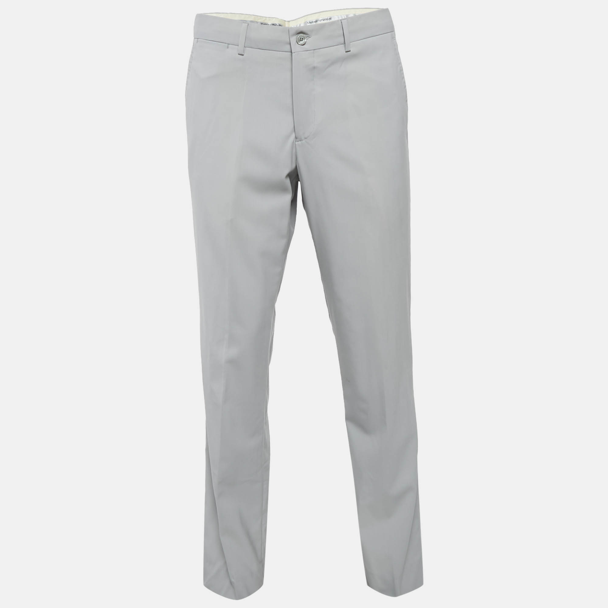 Emporio Armani Grey Virgin Wool Formal Trousers Emporio Armani Grey Virgin Wool Formal Trousers