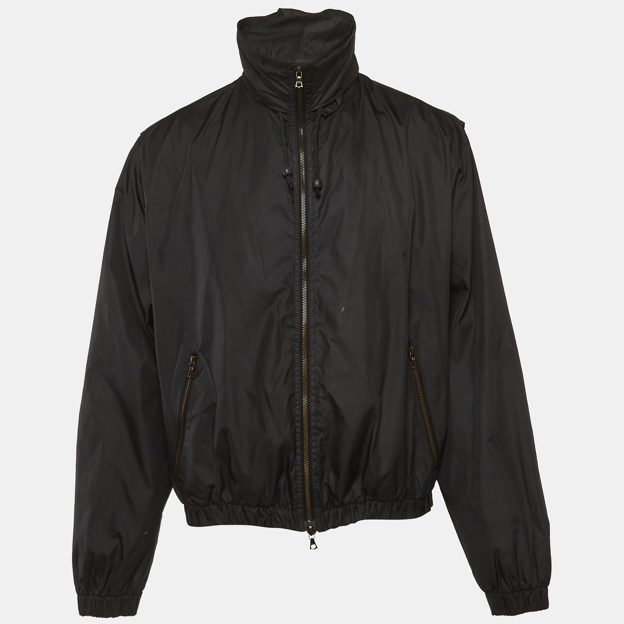 Giorgio Armani Vintage Black Synthetic Bomber Jacket Giorgio Armani Vintage Black Synthetic Bomber Jacket