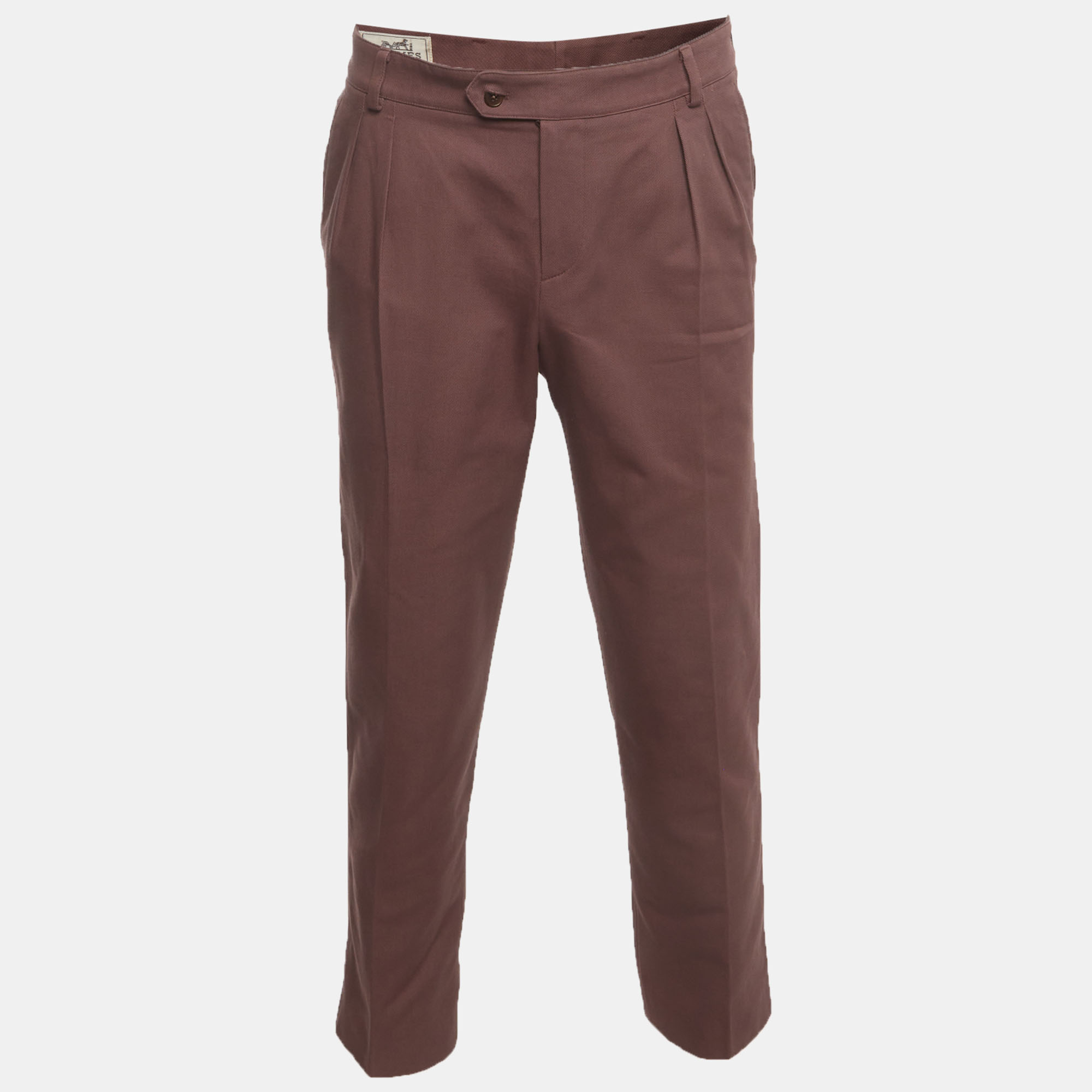 Hermes Purple Cotton Drill Pleated Trousers Hermes Purple Cotton Drill Pleated Trousers