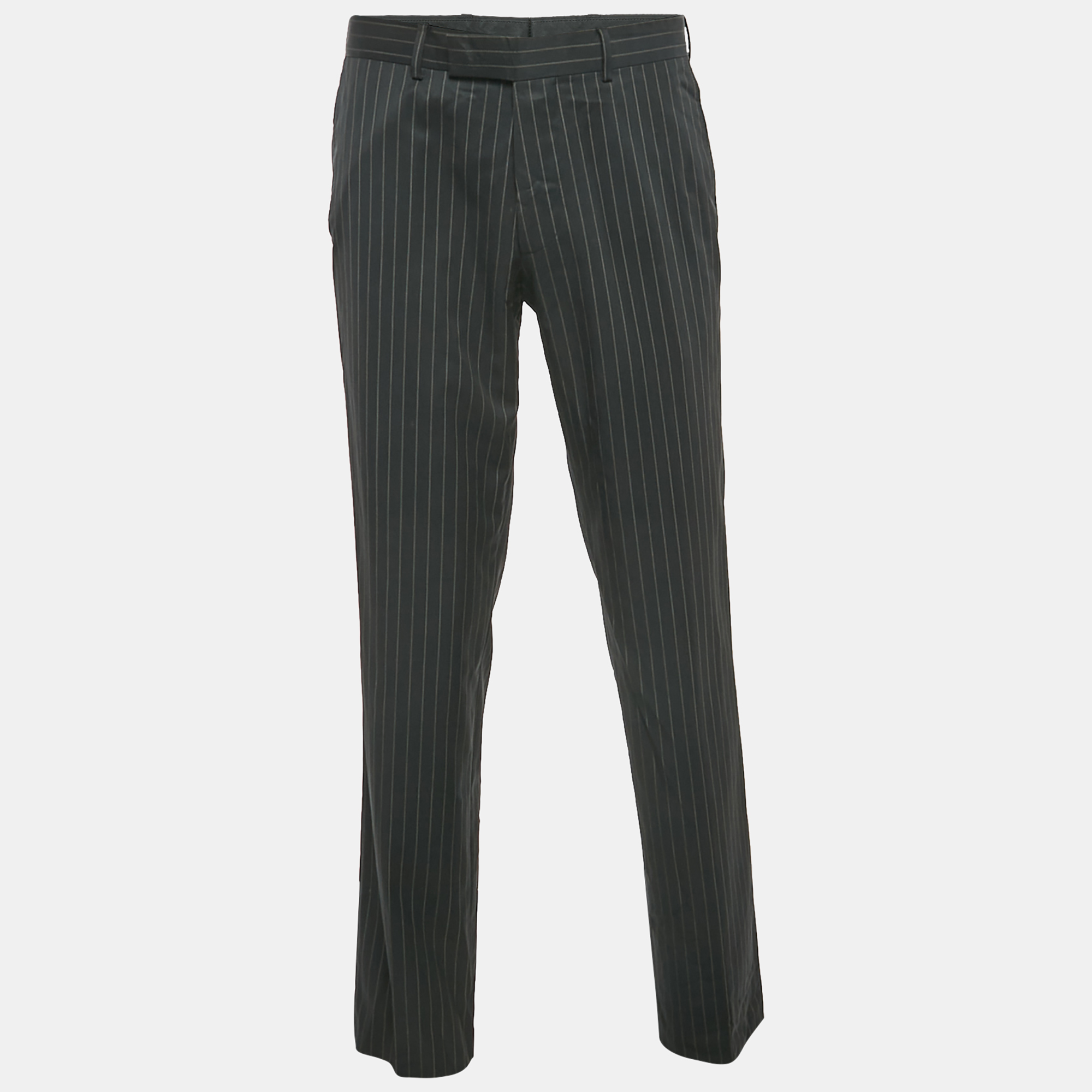 Hugo Boss Black Pinstripe Wool Formal Trousers Hugo Boss Black Pinstripe Wool Formal Trousers